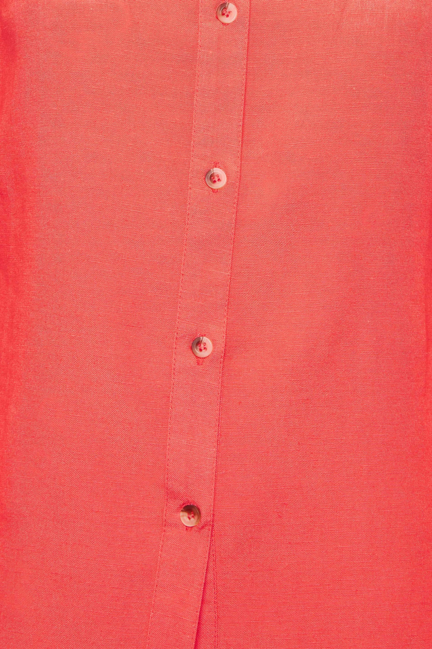 YOURS PETITE Curve Coral Orange Linen Blend Shirt - Image 4