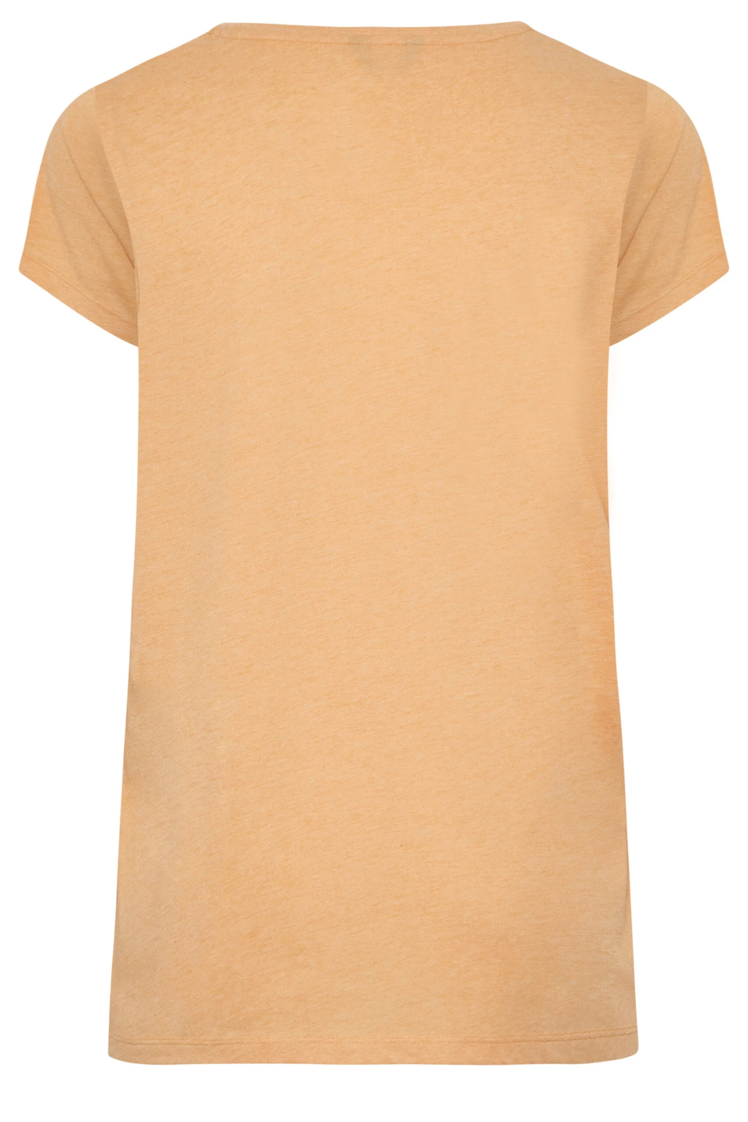 YOURS Curve Orange Marl Essential V-Neck T-Shirt - Image 5