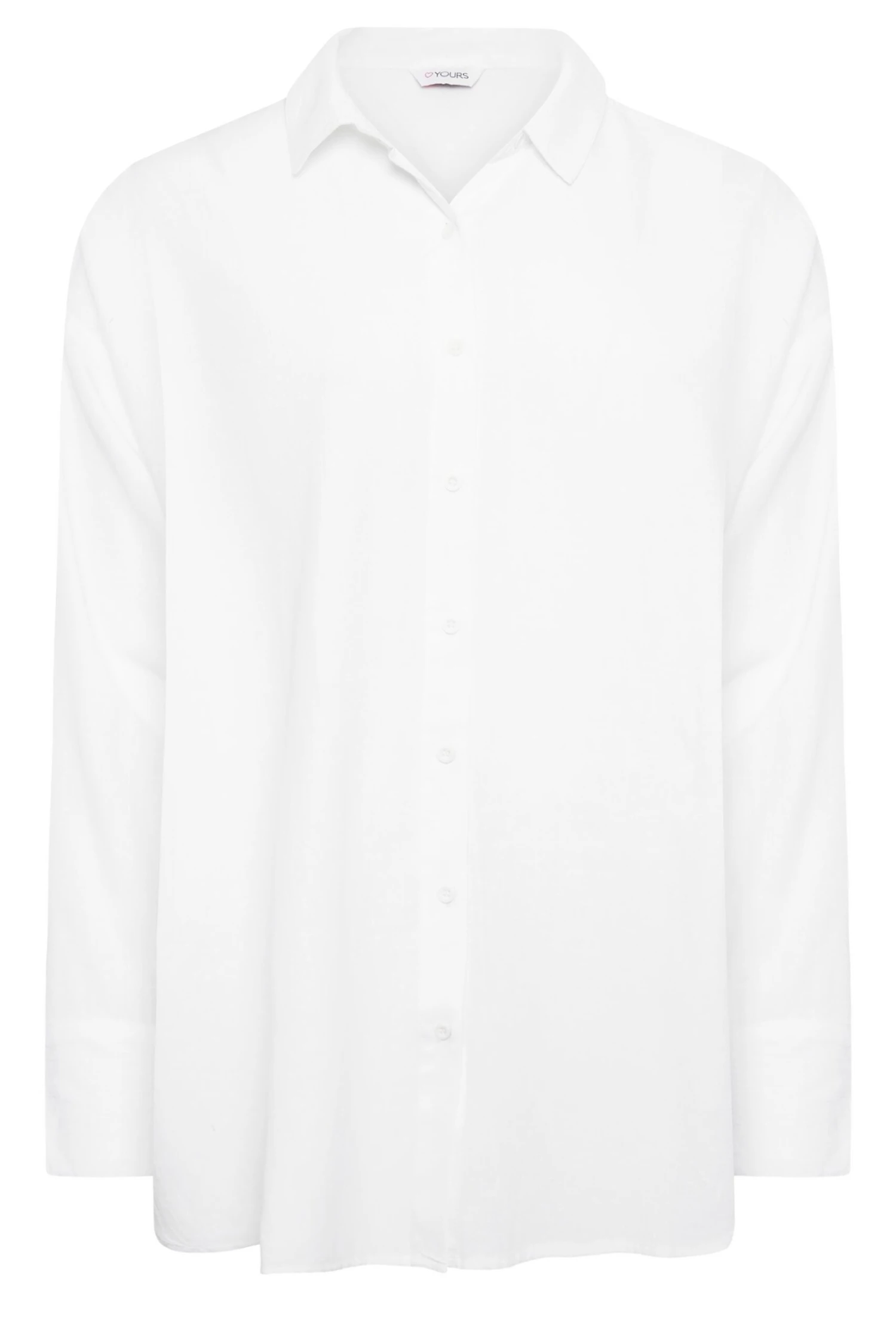 YOURS Curve White Linen Blend Shirt - Image 5