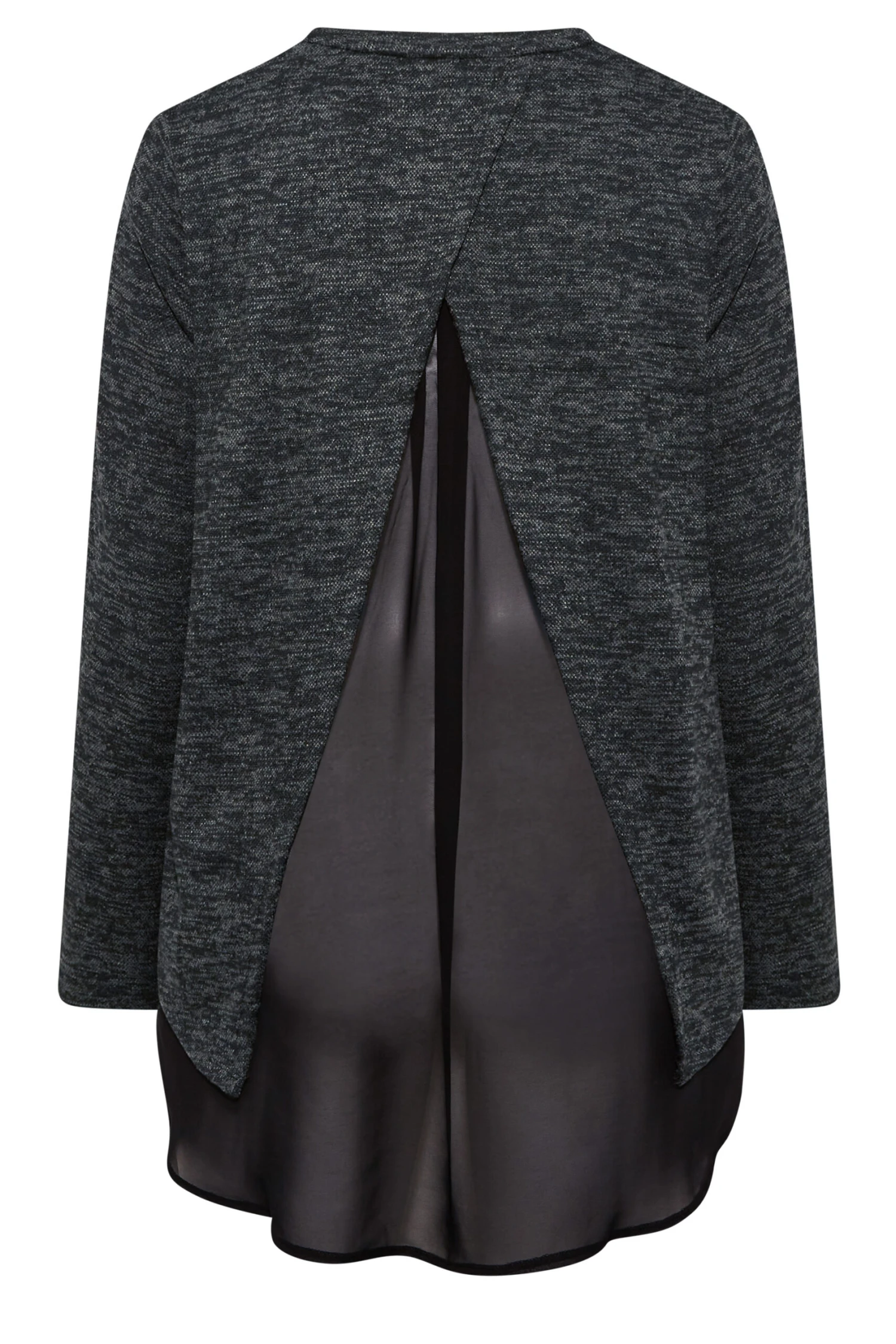 YOURS Curve Grey Mesh Hem Soft Touch Top - Image 6