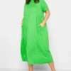 LIMITED COLLECTION Curve Bright Green Pocket Maxi Dress