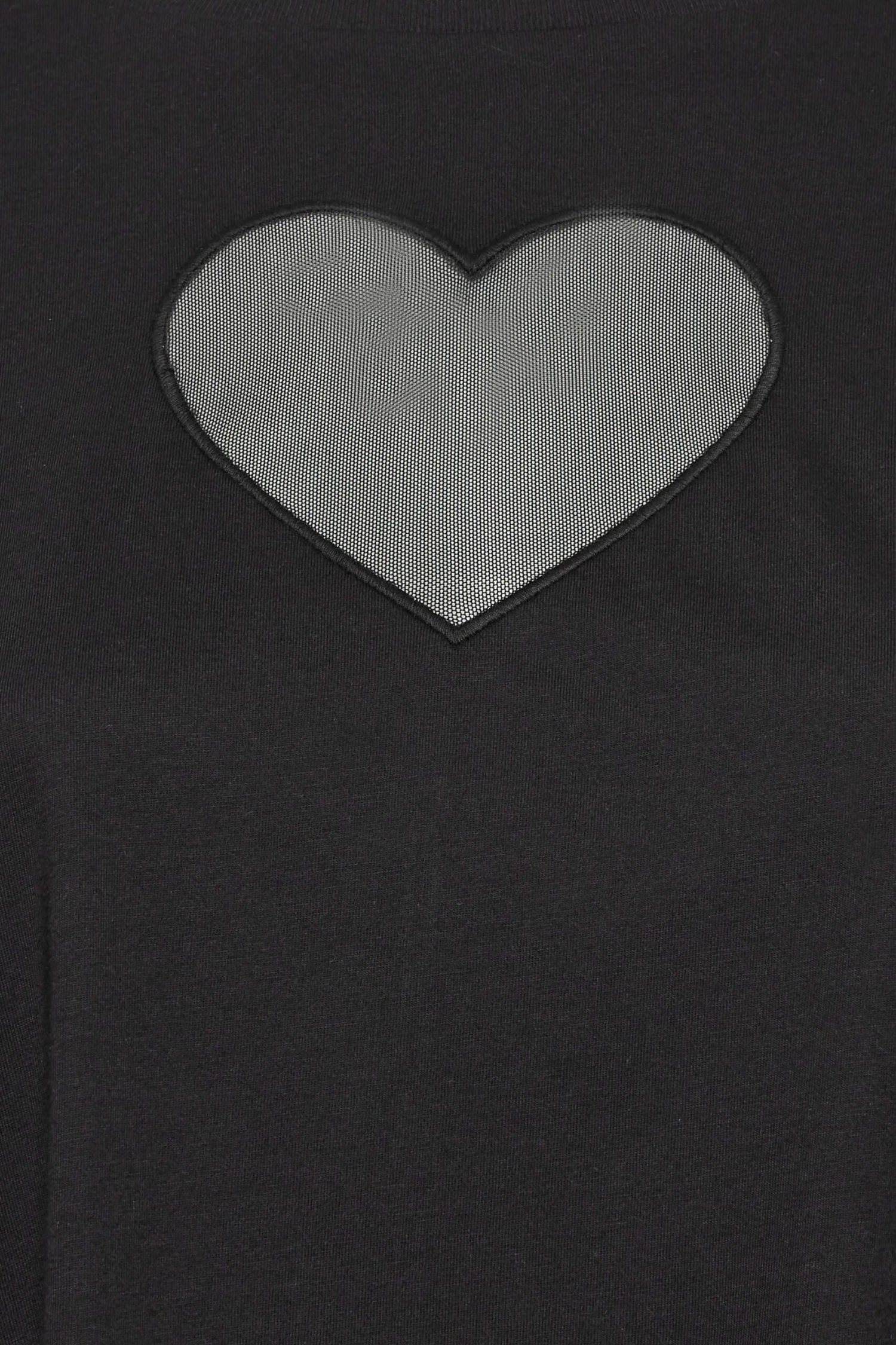 YOURS Curve Black Heart Cut Out T-Shirt - Image 4