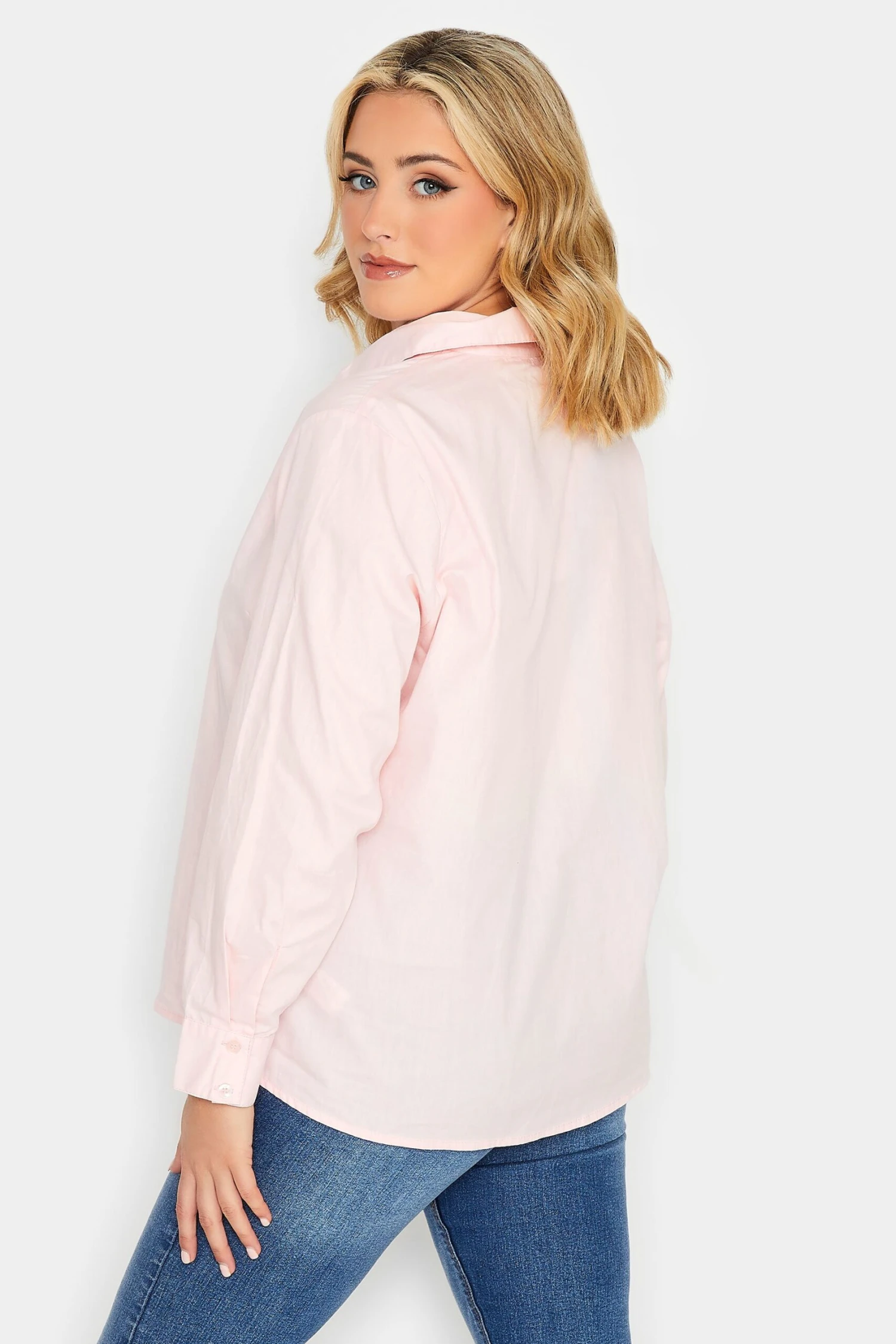 YOURS PETITE Curve Pink Fitted Cotton Shirt - Image 2