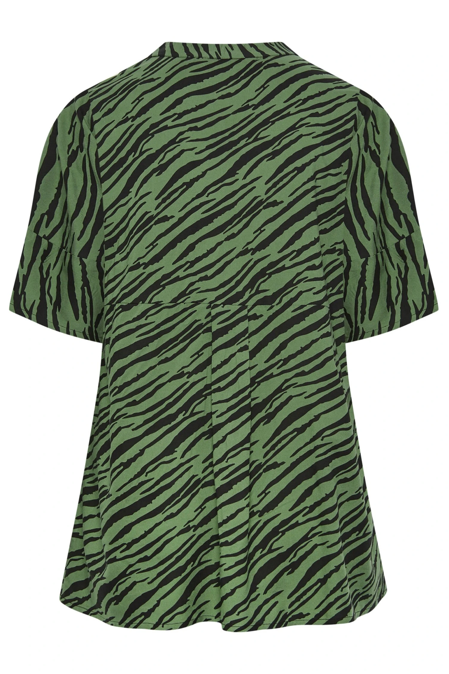 YOURS Curve Green Zebra Print Pleat Front Blouse - Image 6