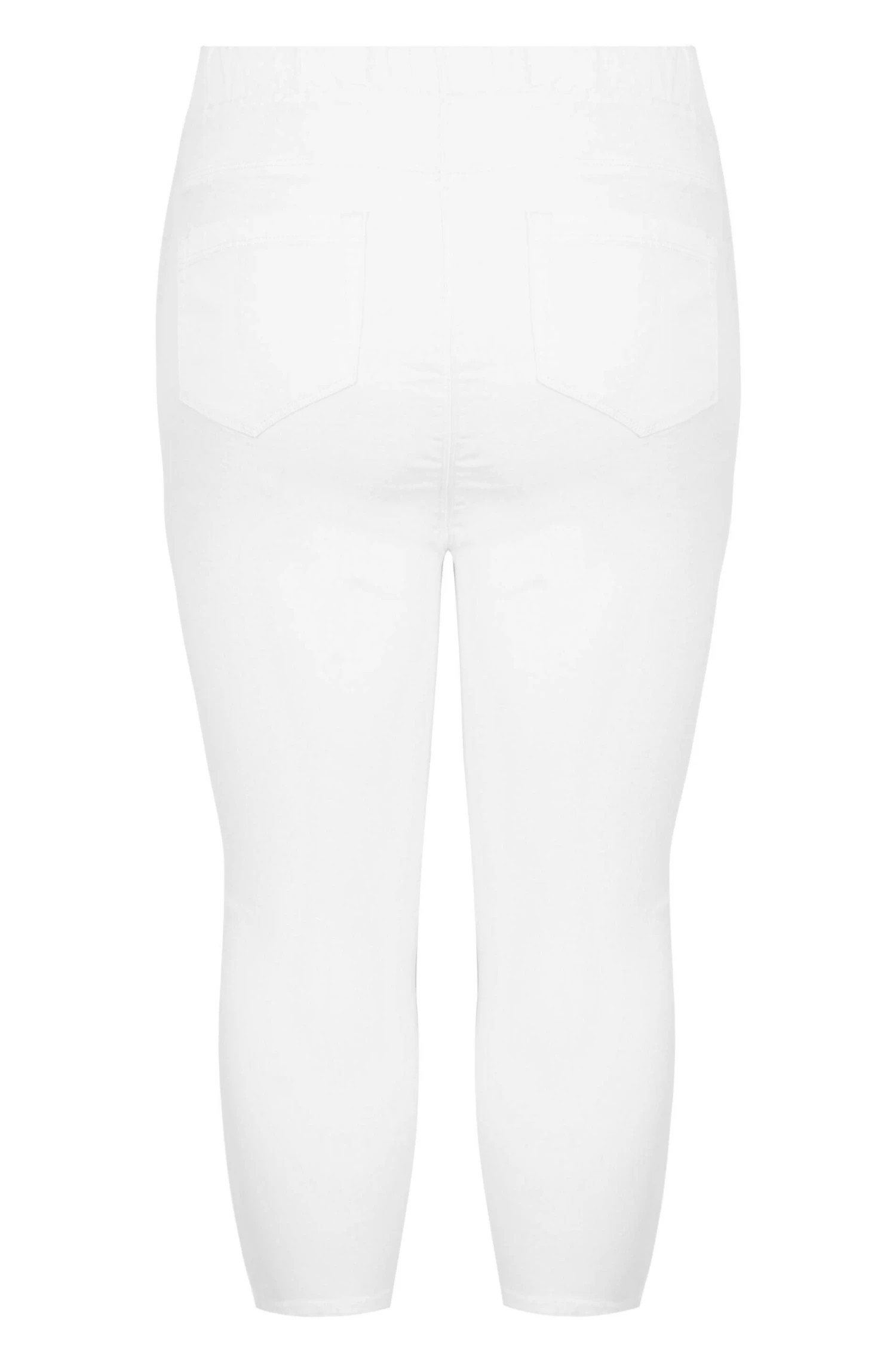 YOURS Curve White Cropped Stretch JENNY Jeggings - Image 4