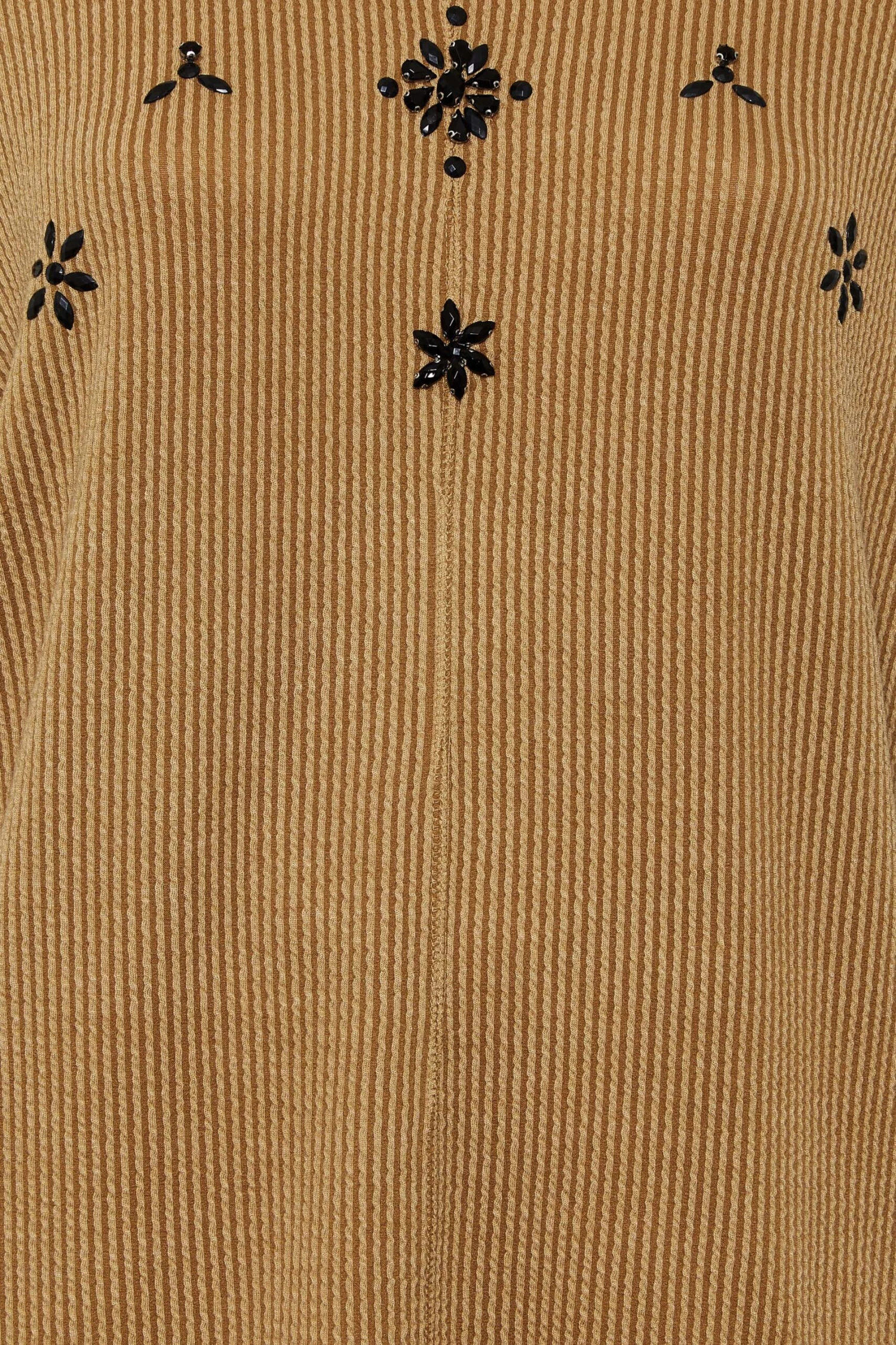 YOURS LUXURY Curve Beige Brown Embellished Ribbed Soft Touch Top - Image 5