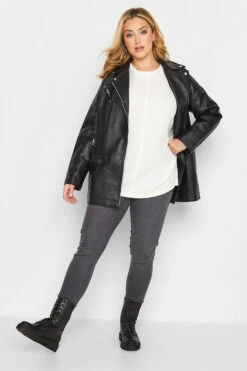 YOURS Curve White Ribbed Soft Touch Top