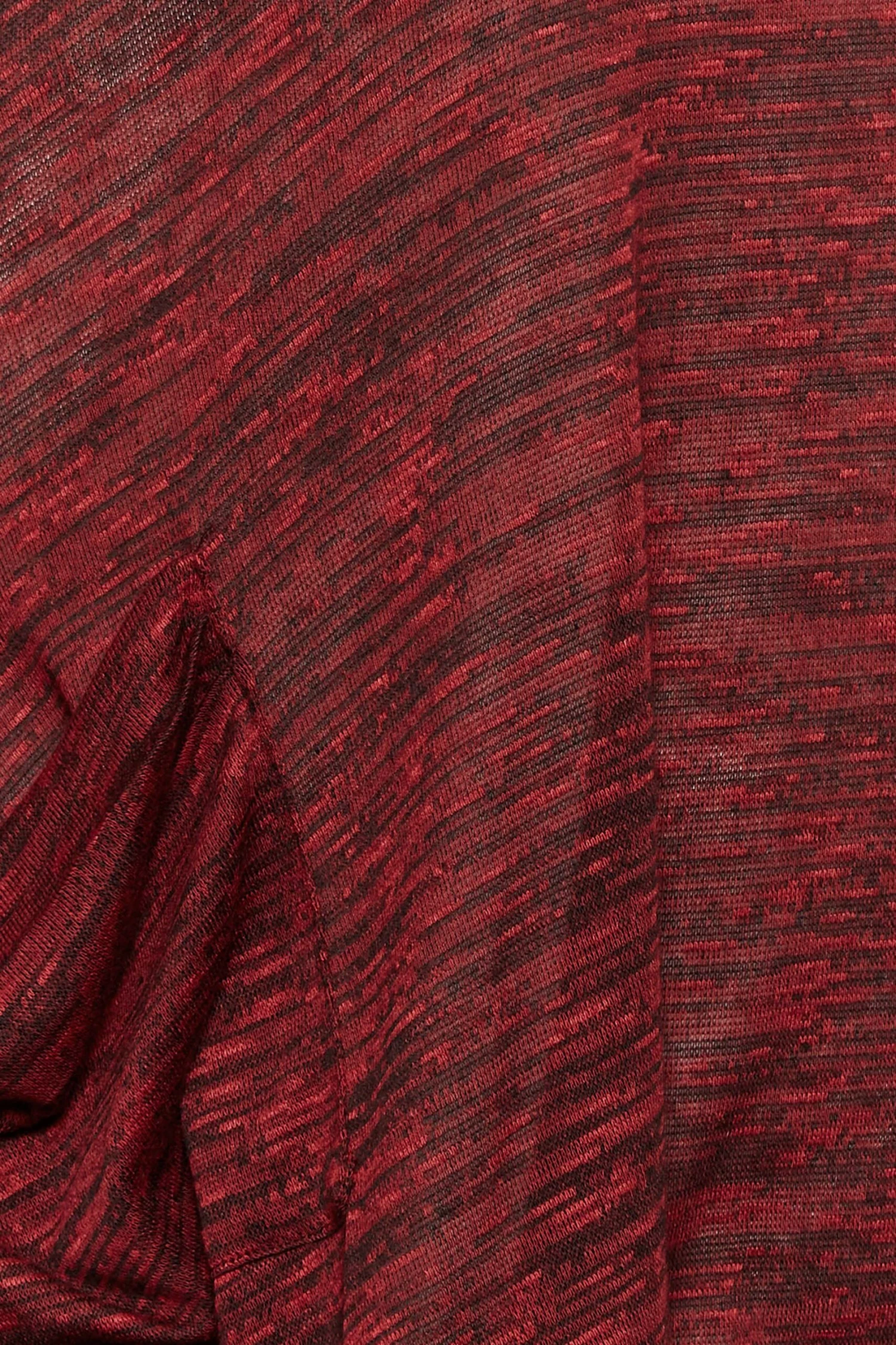 YOURS Curve Red & Black Marl Pocket Hanky Hem Top - Image 4