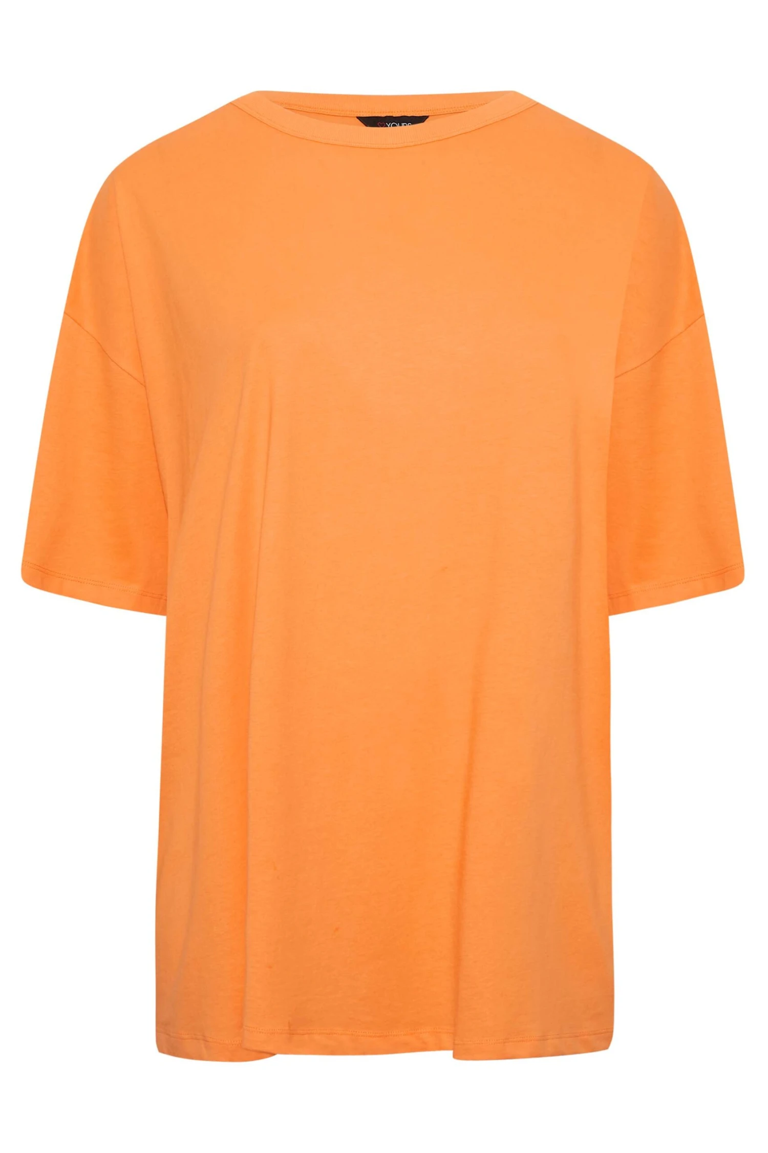 YOURS Curve Light Orange Oversized Boxy T-Shirt - Image 5
