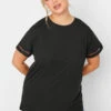 LIMITED COLLECTION Curve Black Crochet Trim T-Shirt