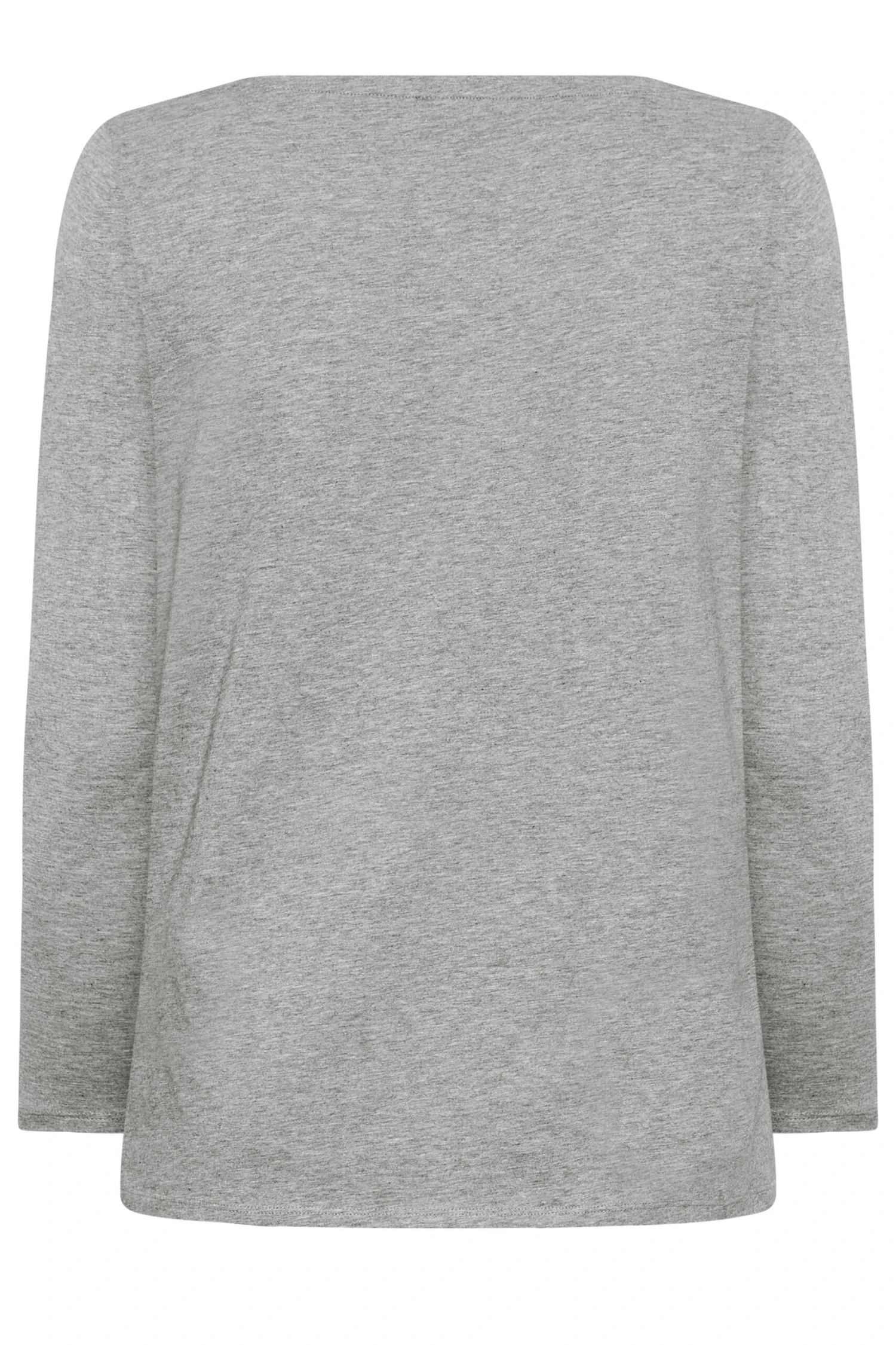 YOURS Curve Grey Marl Long Sleeve V-Neck T-Shirt - Image 6