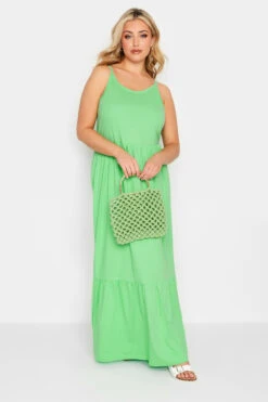 YOURS Curve Green Tiered Maxi Sundress