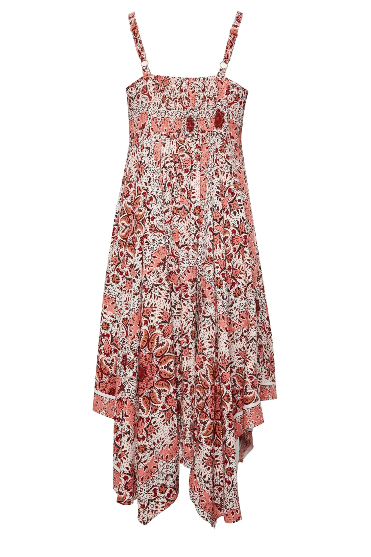 YOURS Curve Red Paisley Print Hanky Hem Dress - Image 6