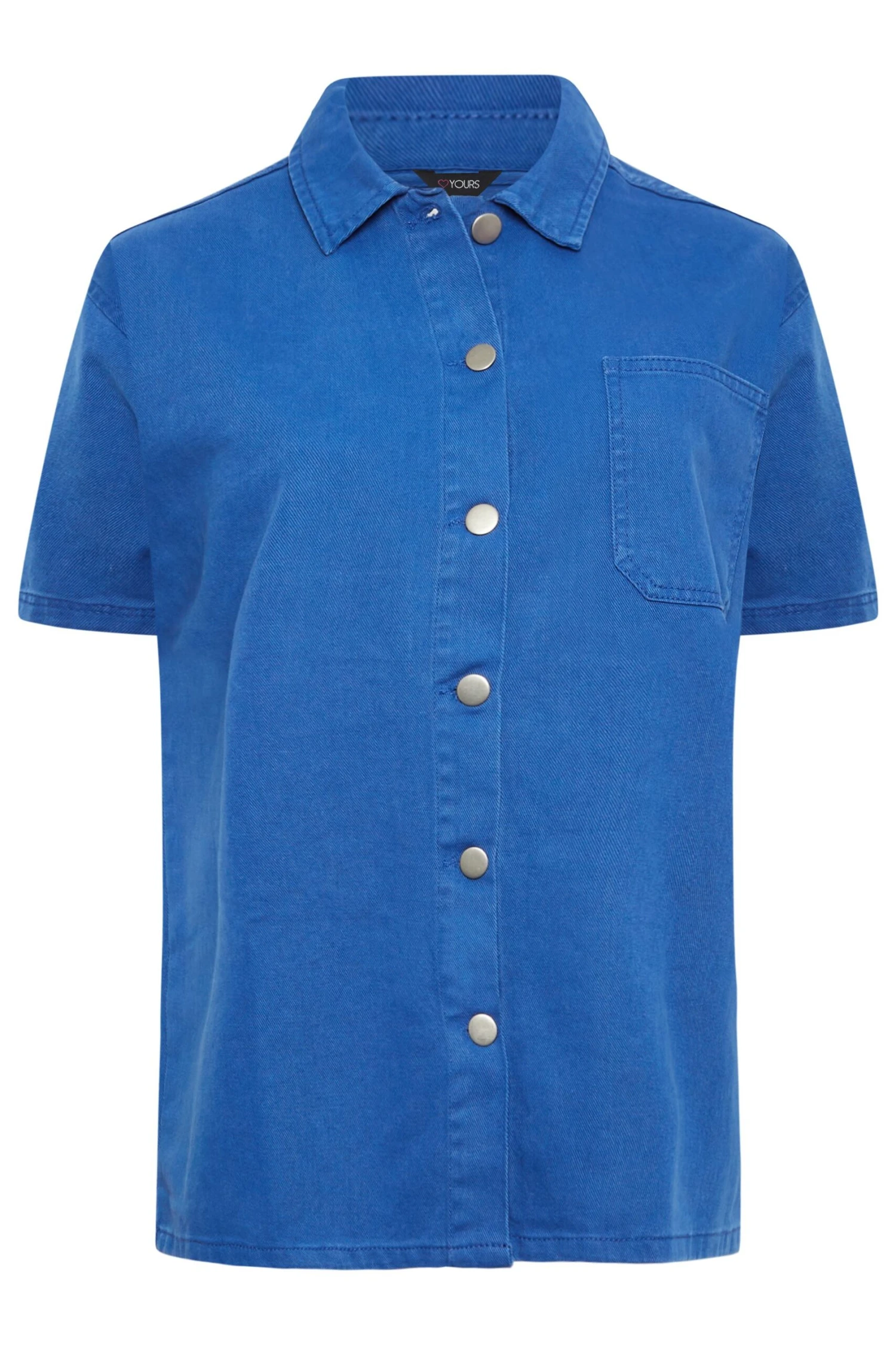 YOURS Curve Cobalt Blue Denim Shirt - Image 5
