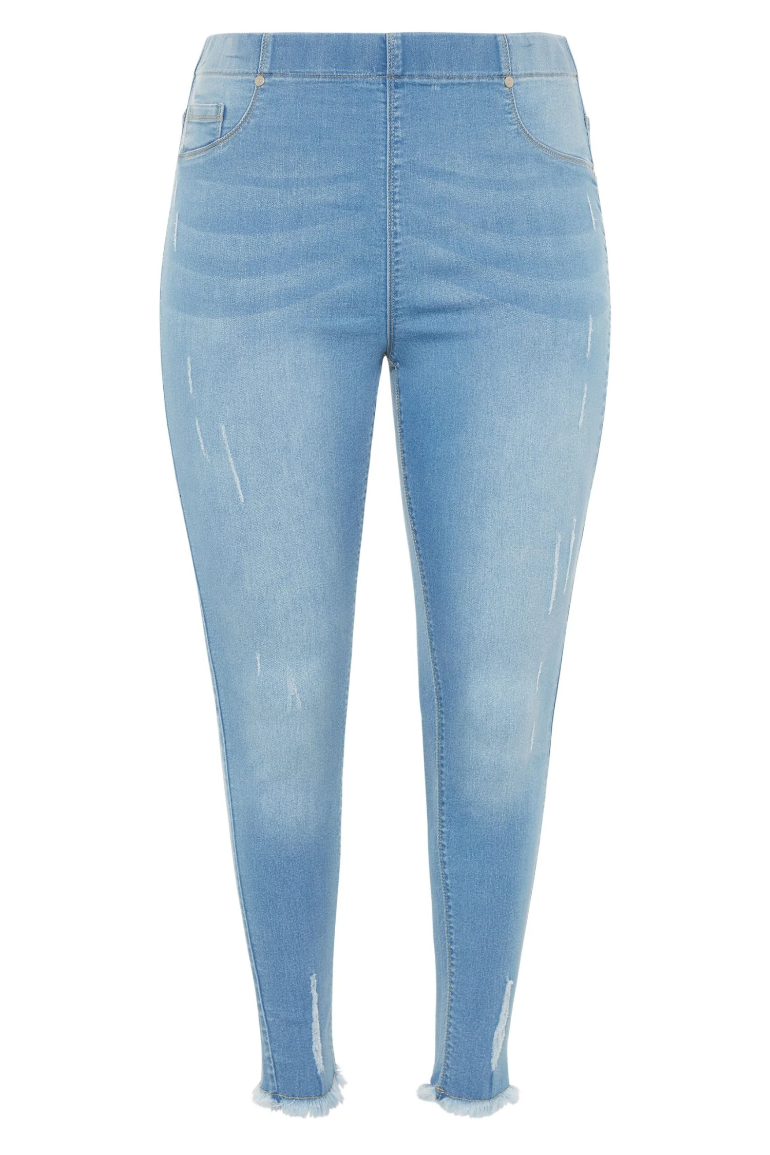 YOURS FOR GOOD Curve Light Blue Cat Scratch Stretch JENNY Jeggings - Image 5