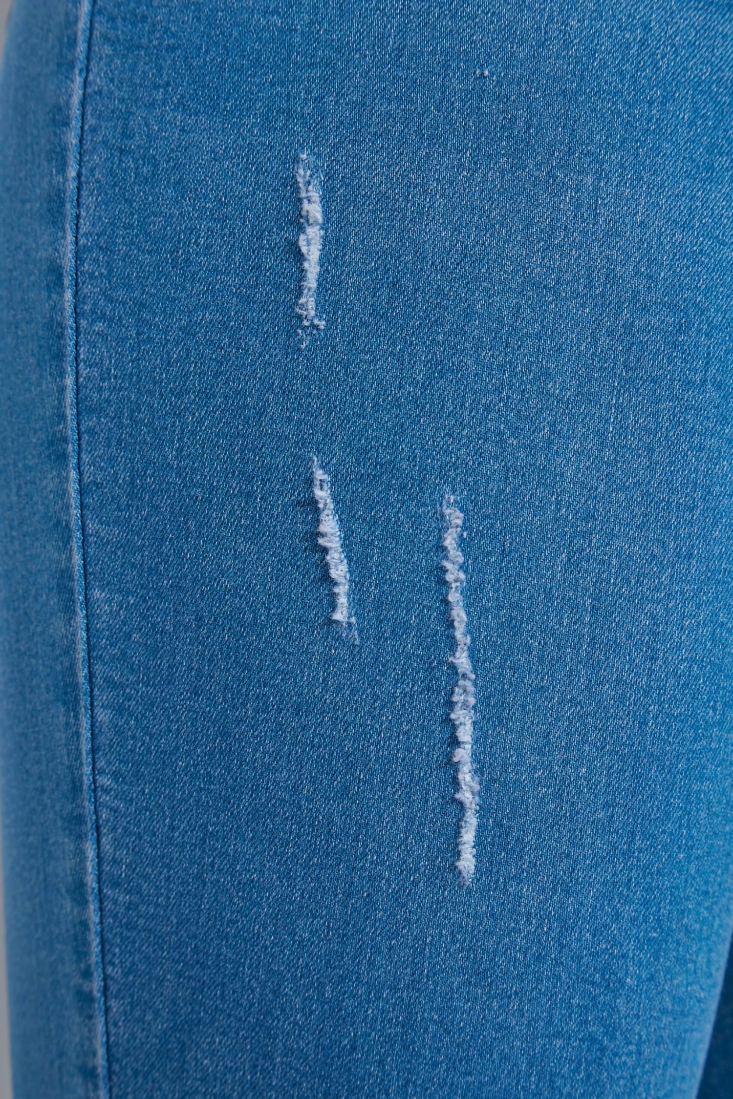 YOURS FOR GOOD Curve Mid Blue Cat Scratch Stretch JENNY Jeggings - Image 3