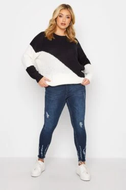 YOURS Curve Blue Cat Scratch Stretch GRACE Jeggings