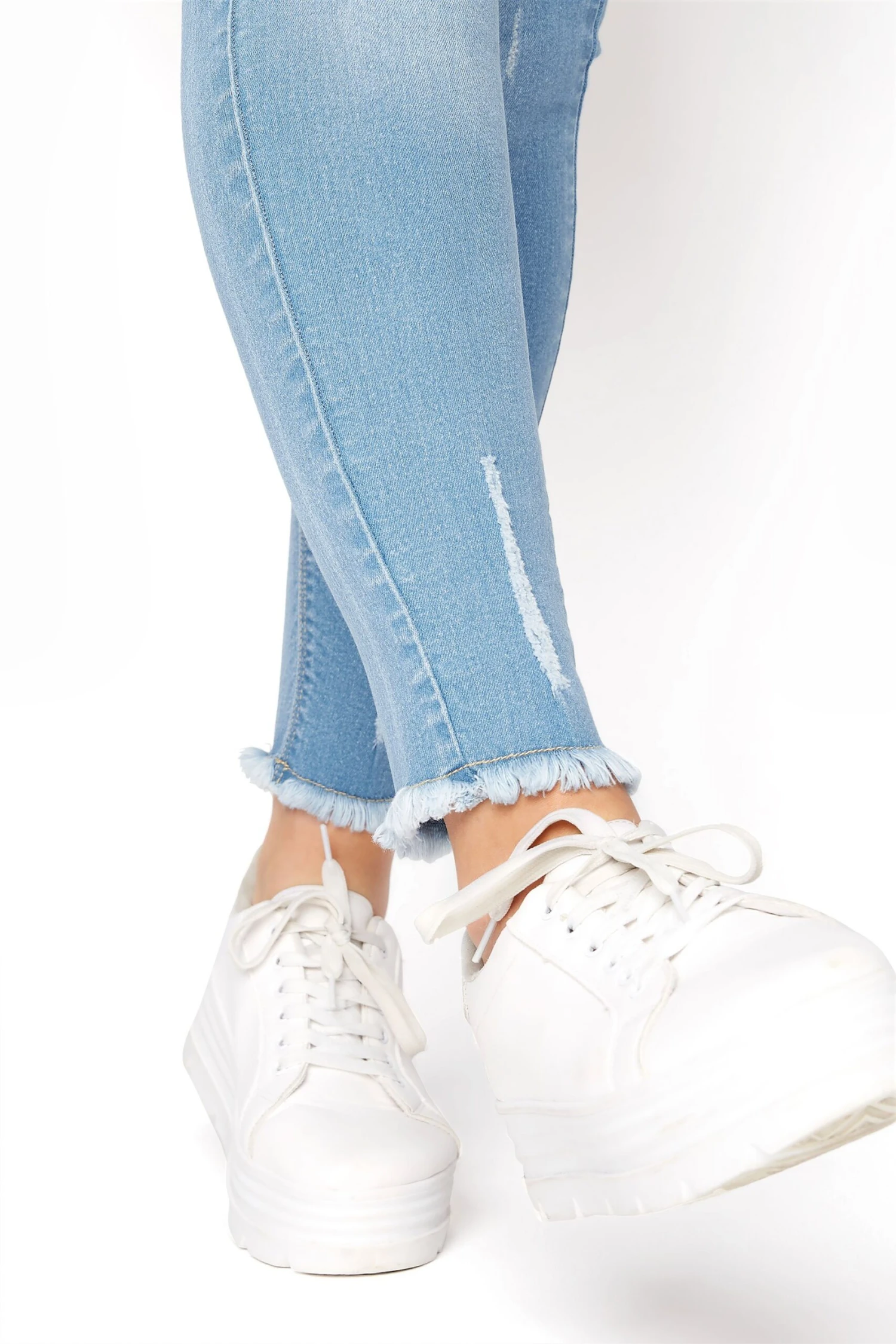 YOURS FOR GOOD Curve Light Blue Cat Scratch Stretch JENNY Jeggings - Image 2