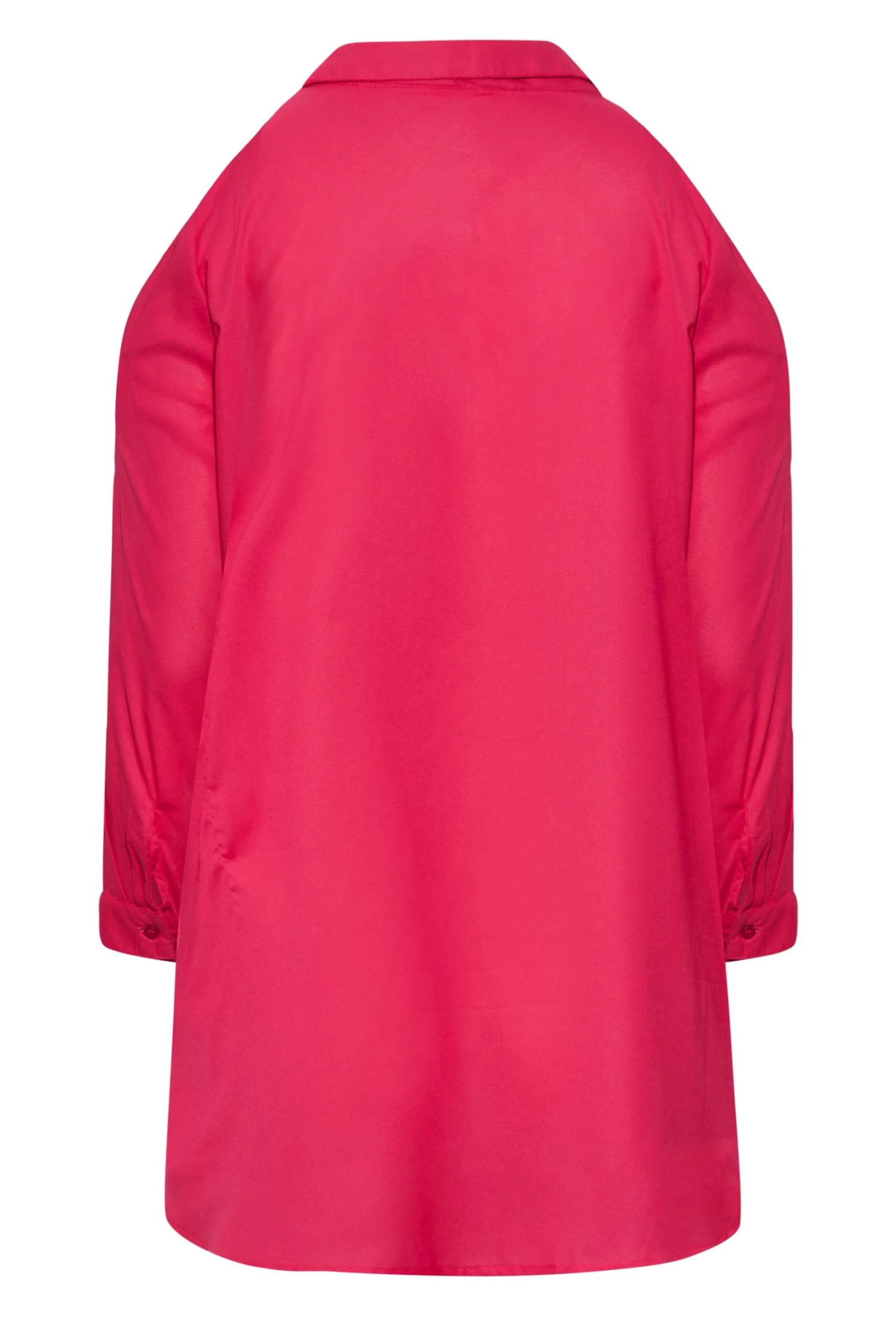 YOURS Curve Hot Pink Cold Shoulder Shirt - Image 6