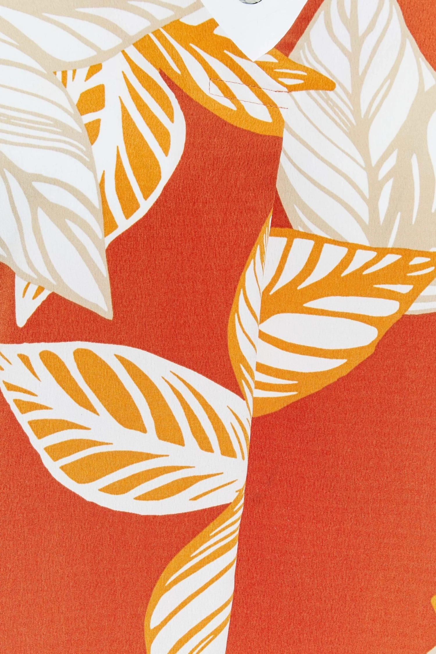 YOURS Curve Orange Leaf Print V-Neck Shirt - Image 3