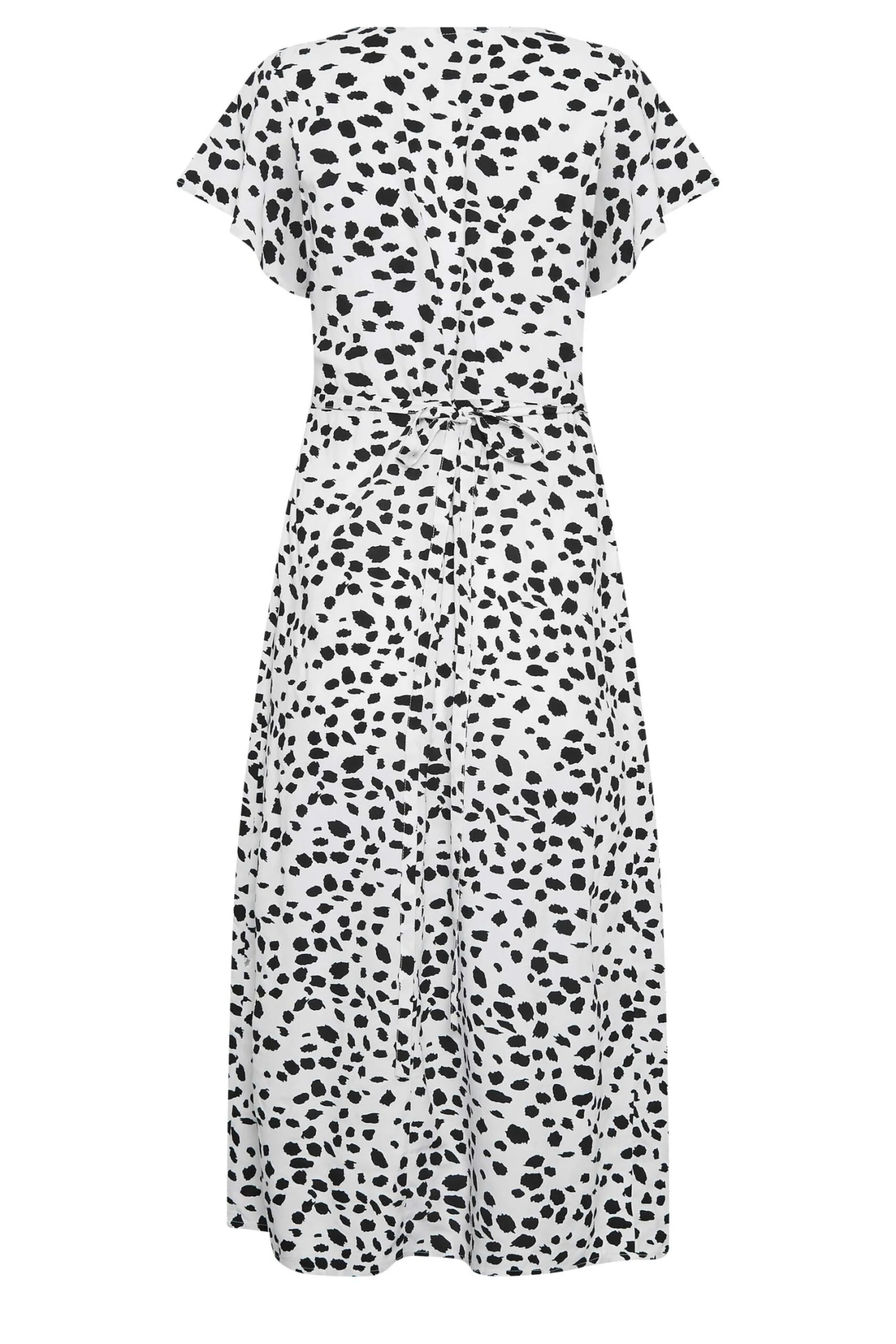 YOURS PETITE Curve White Dalmatian Print Midi Tea Dress - Image 6