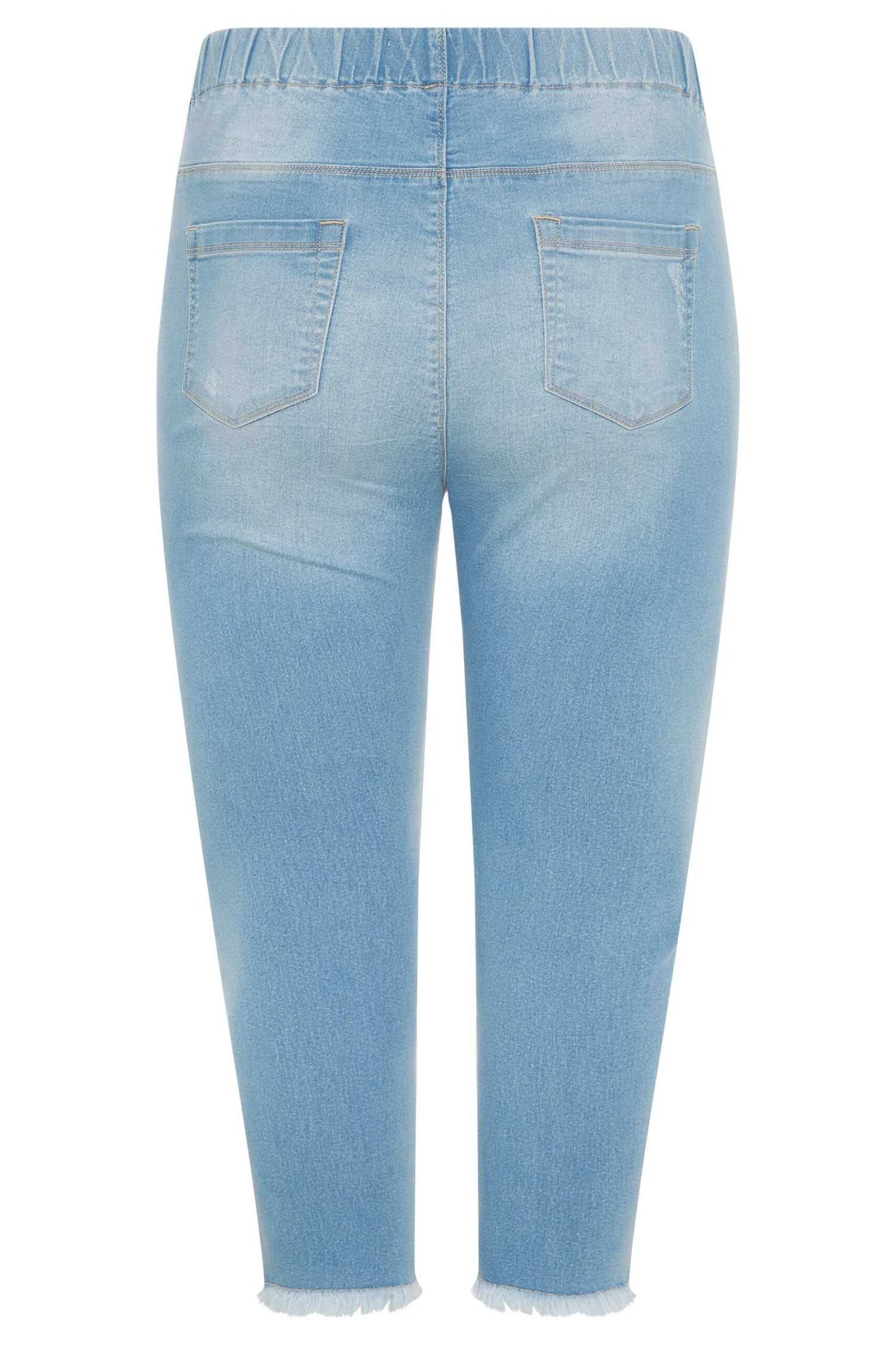 YOURS FOR GOOD Light Blue Cat Scratch Cropped JENNY Jeggings - Image 5