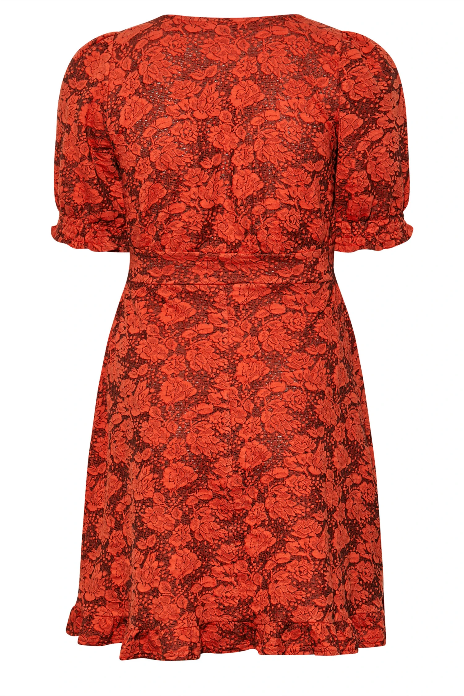 YOURS Curve Red Floral V-Neck Midi Dress - Image 6