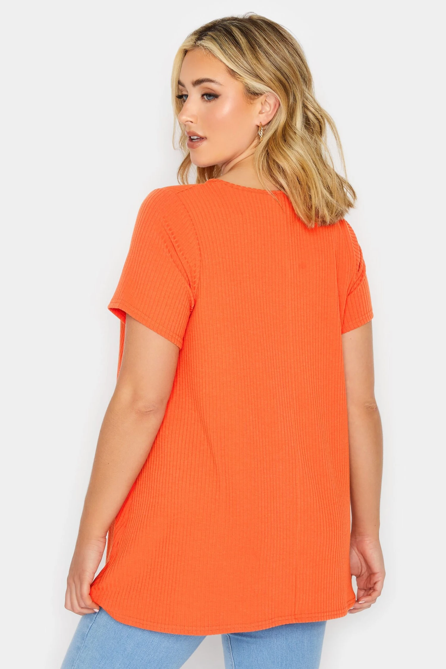 YOURS Curve Orange Ribbed Swing Top - Image 2