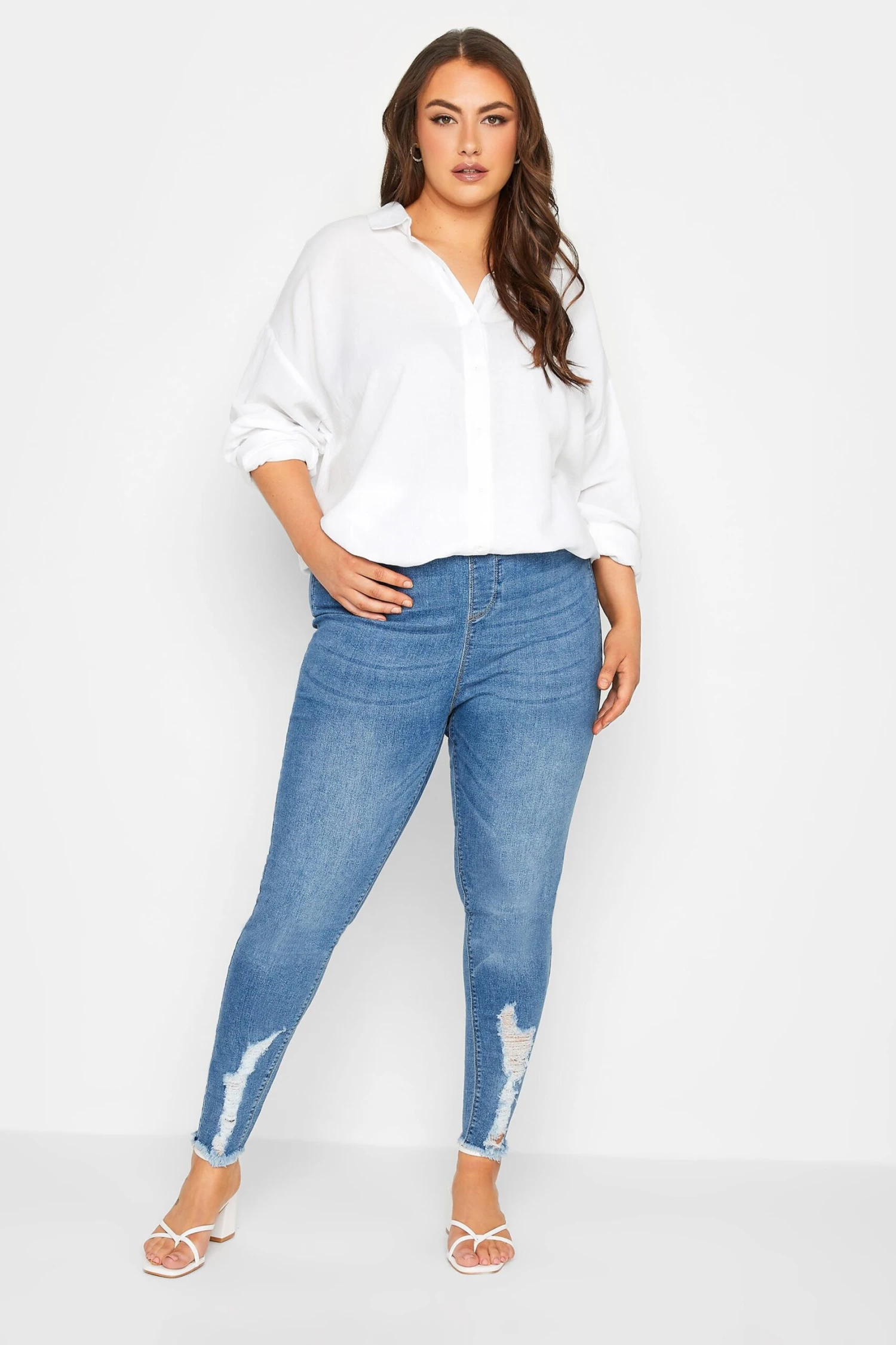 YOURS Curve White Linen Blend Shirt - Image 2