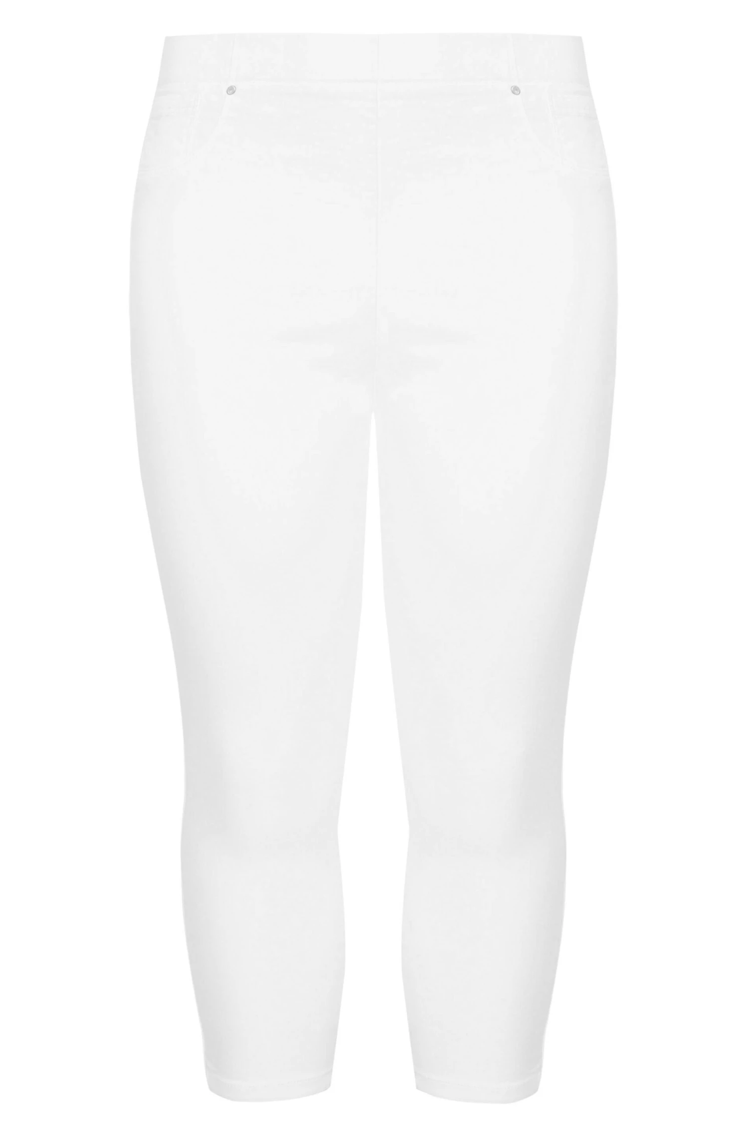 YOURS Curve White Cropped Stretch JENNY Jeggings - Image 3