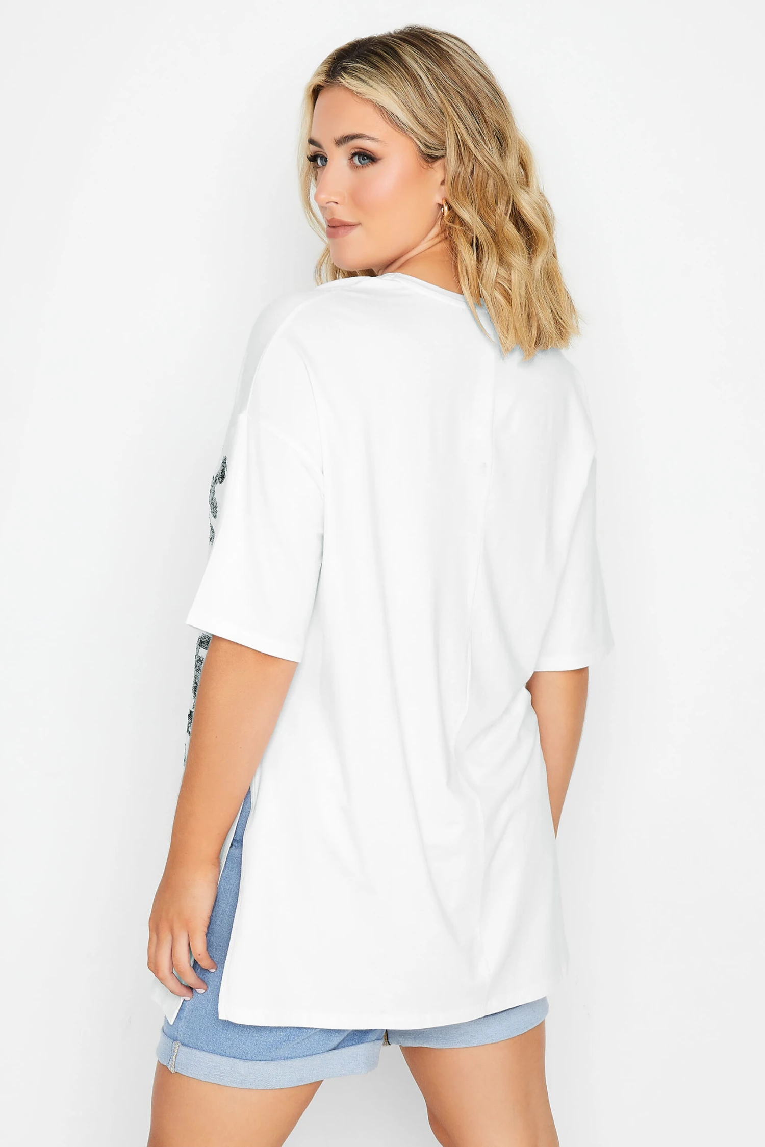 YOURS Curve White Leopard Print Sequin Top - Image 2