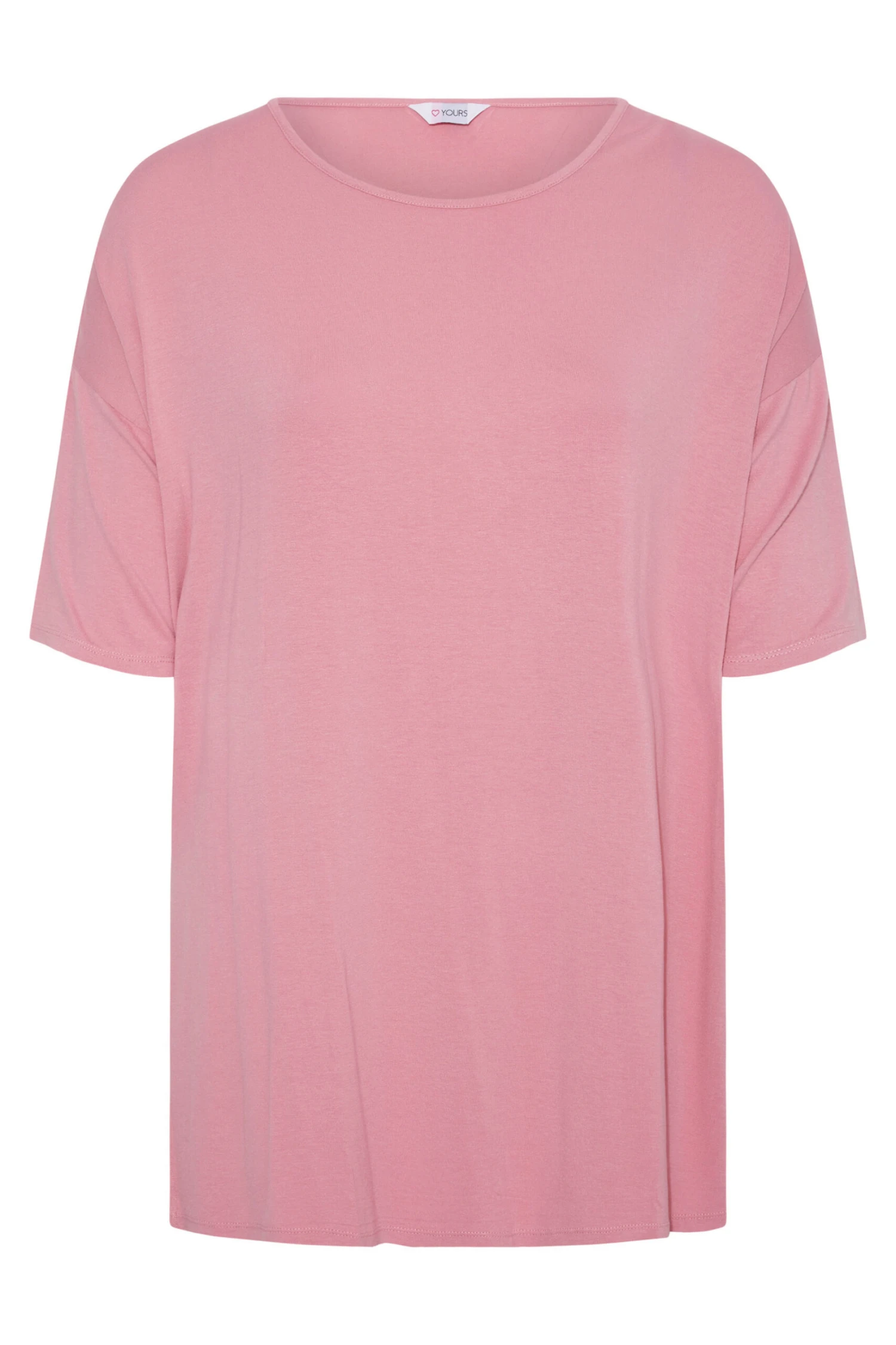 YOURS Curve Rose Pink Oversized T-Shirt - Image 5