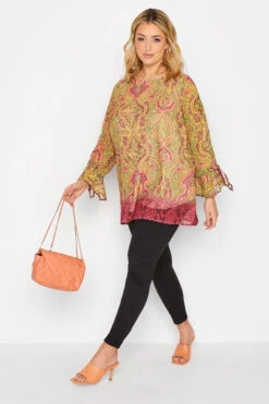 YOURS Curve Yellow & Pink Paisley Print Blouse