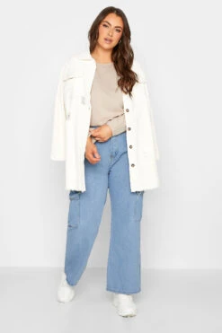 YOURS Curve Cream Long Sleeve T-Shirt