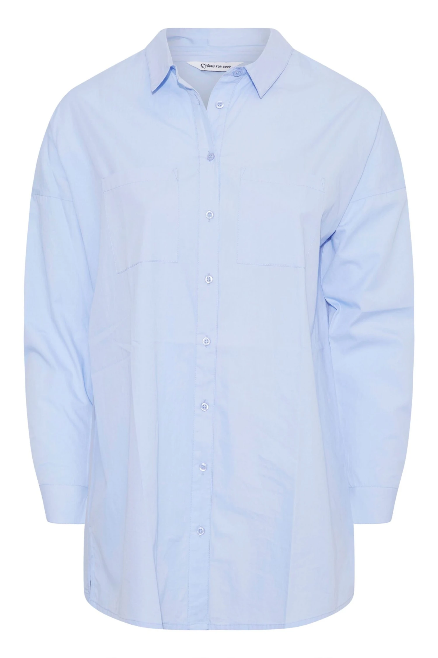 YOURS FOR GOOD Curve Blue Oversized Shirt - Image 5