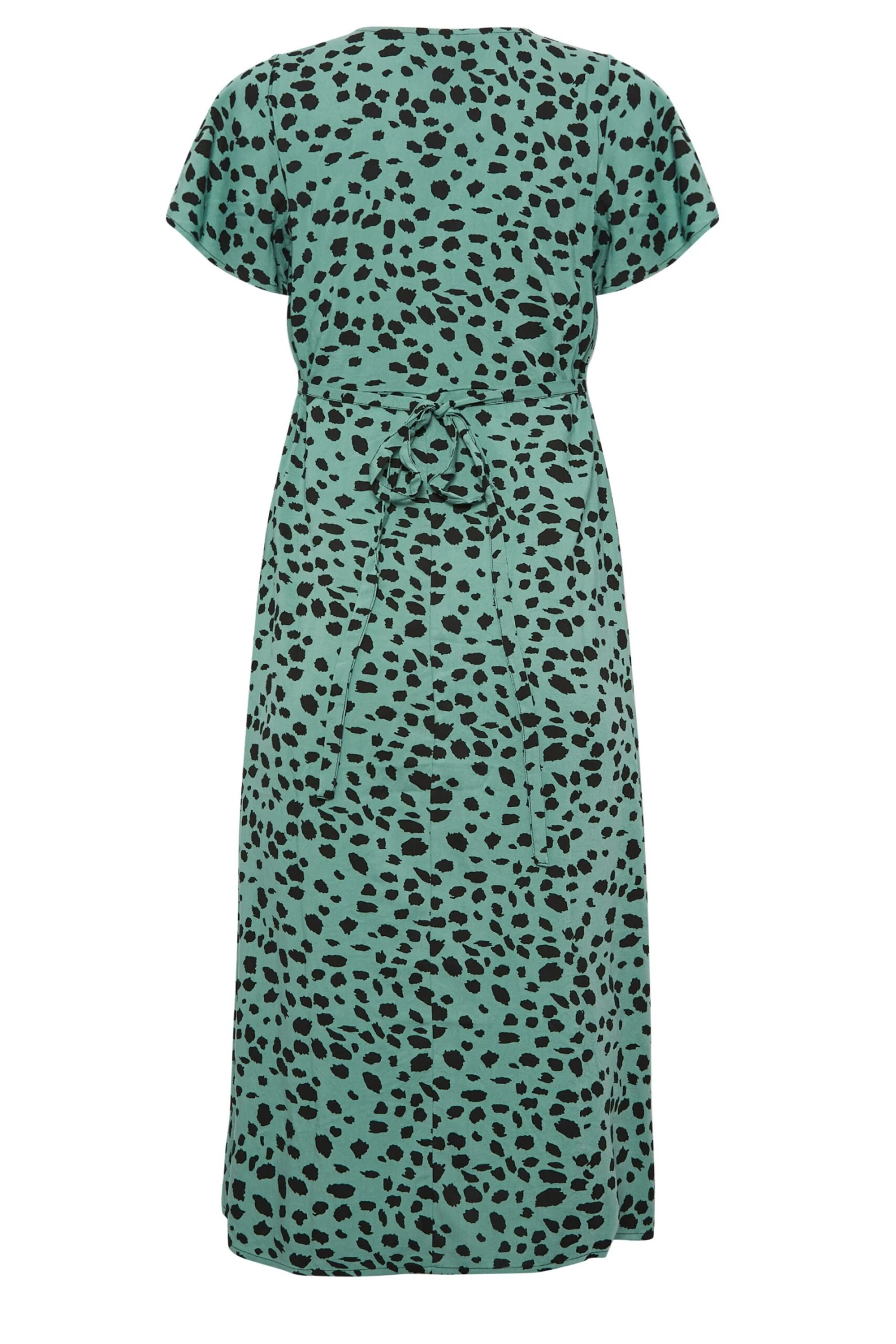 YOURS PETITE Curve Green Dalmatian Print Midi Tea Dress - Image 6