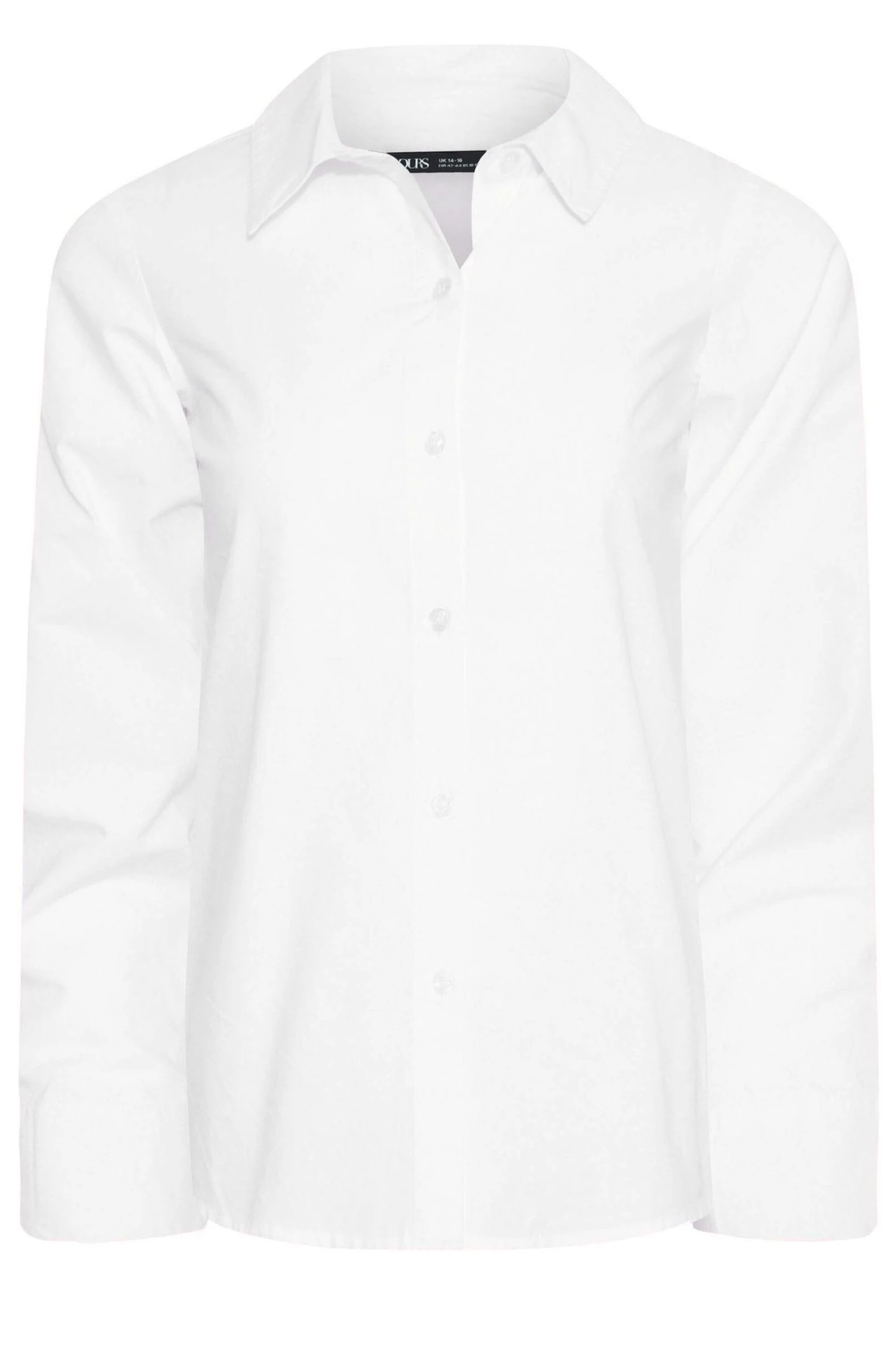 YOURS PETITE Curve White Fitted Cotton Shirt - Image 5