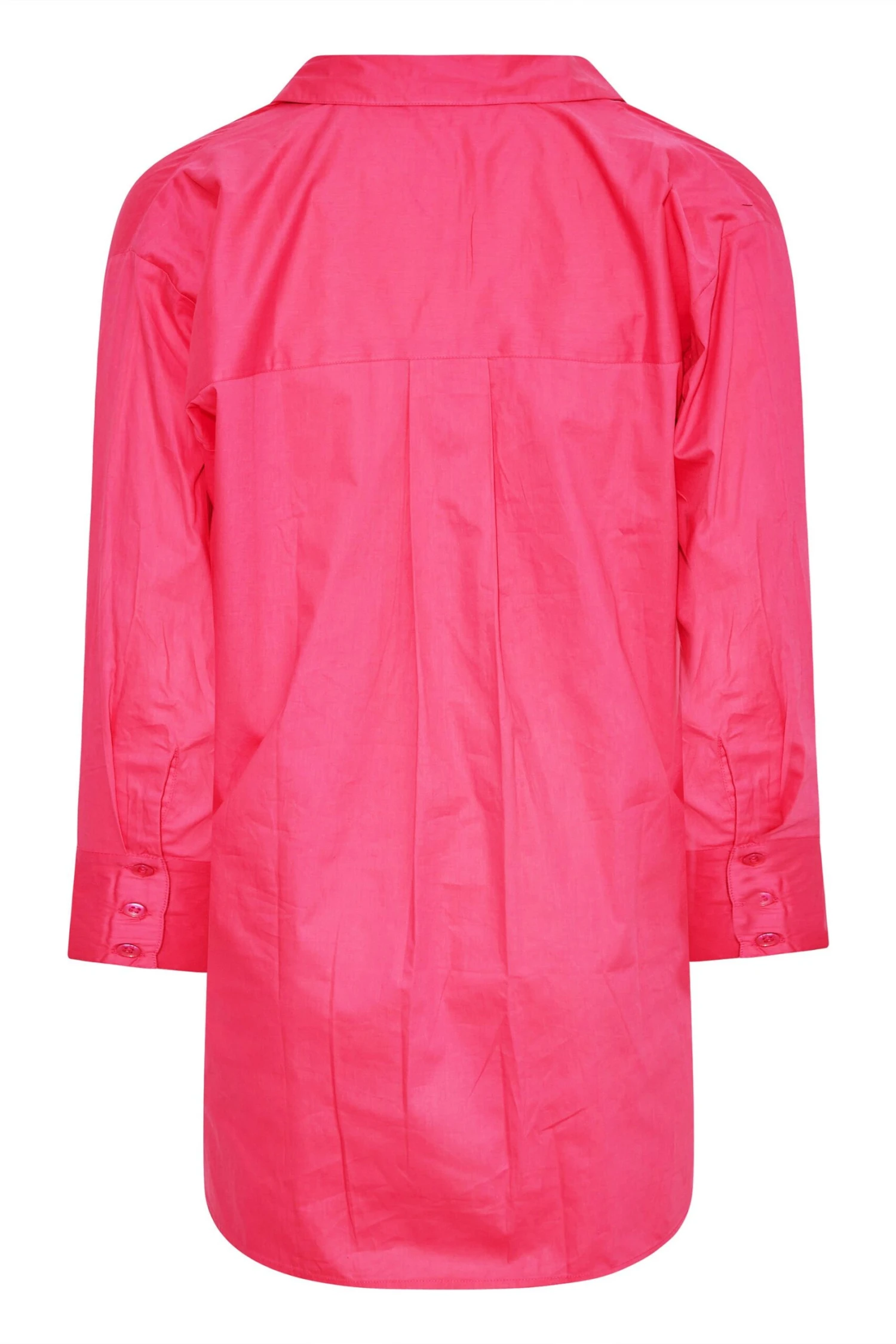 LIMITED COLLECTION Curve Hot Pink Oversized Boyfriend Shirt - Image 6