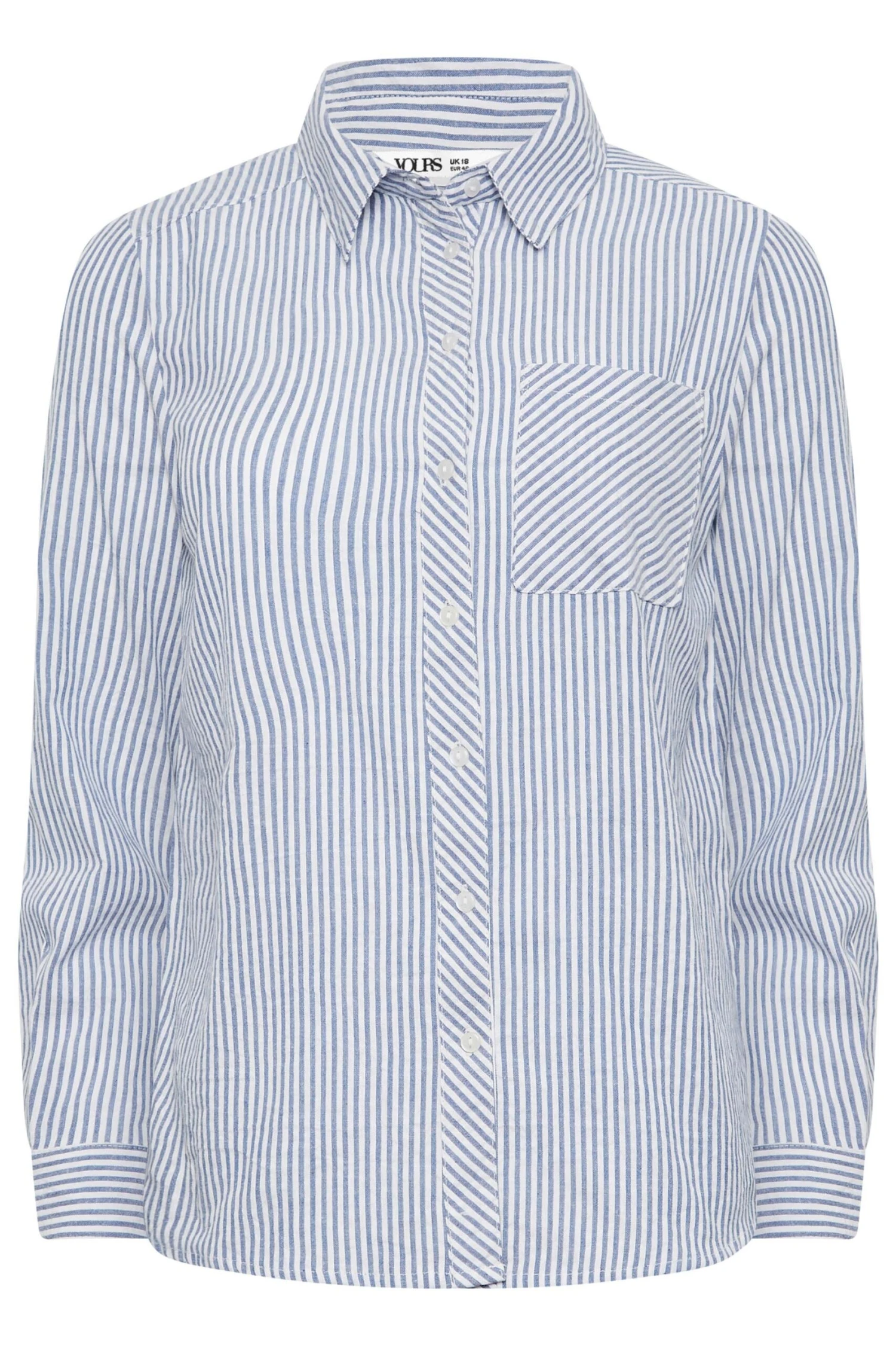 YOURS PETITE Curve Blue Stripe Shirt - Image 5