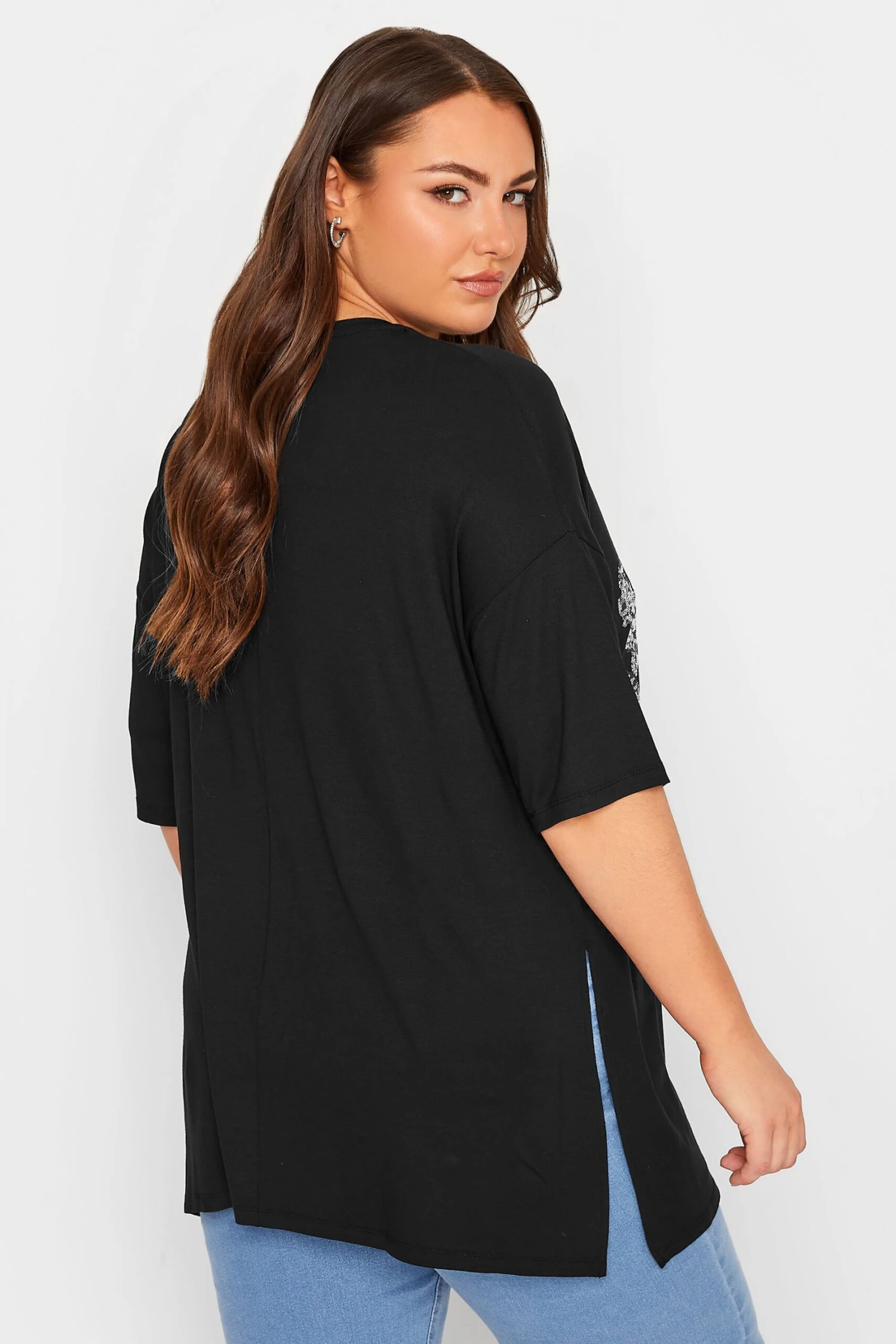 YOURS Curve Black Leopard Print Sequin Top - Image 2