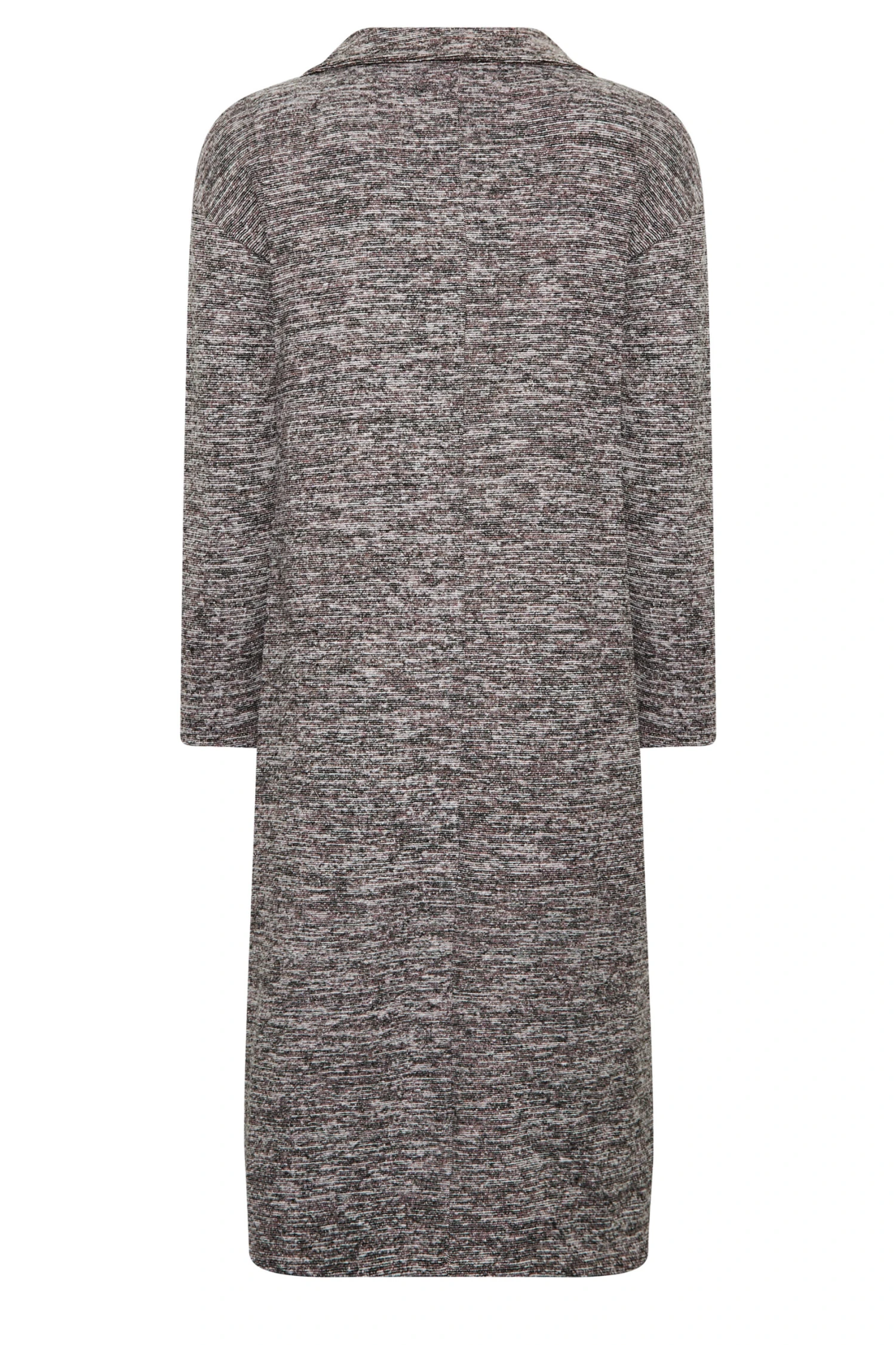 YOURS Curve Grey Marl Textured Soft Touch Open Collar Midi Dress - Image 6