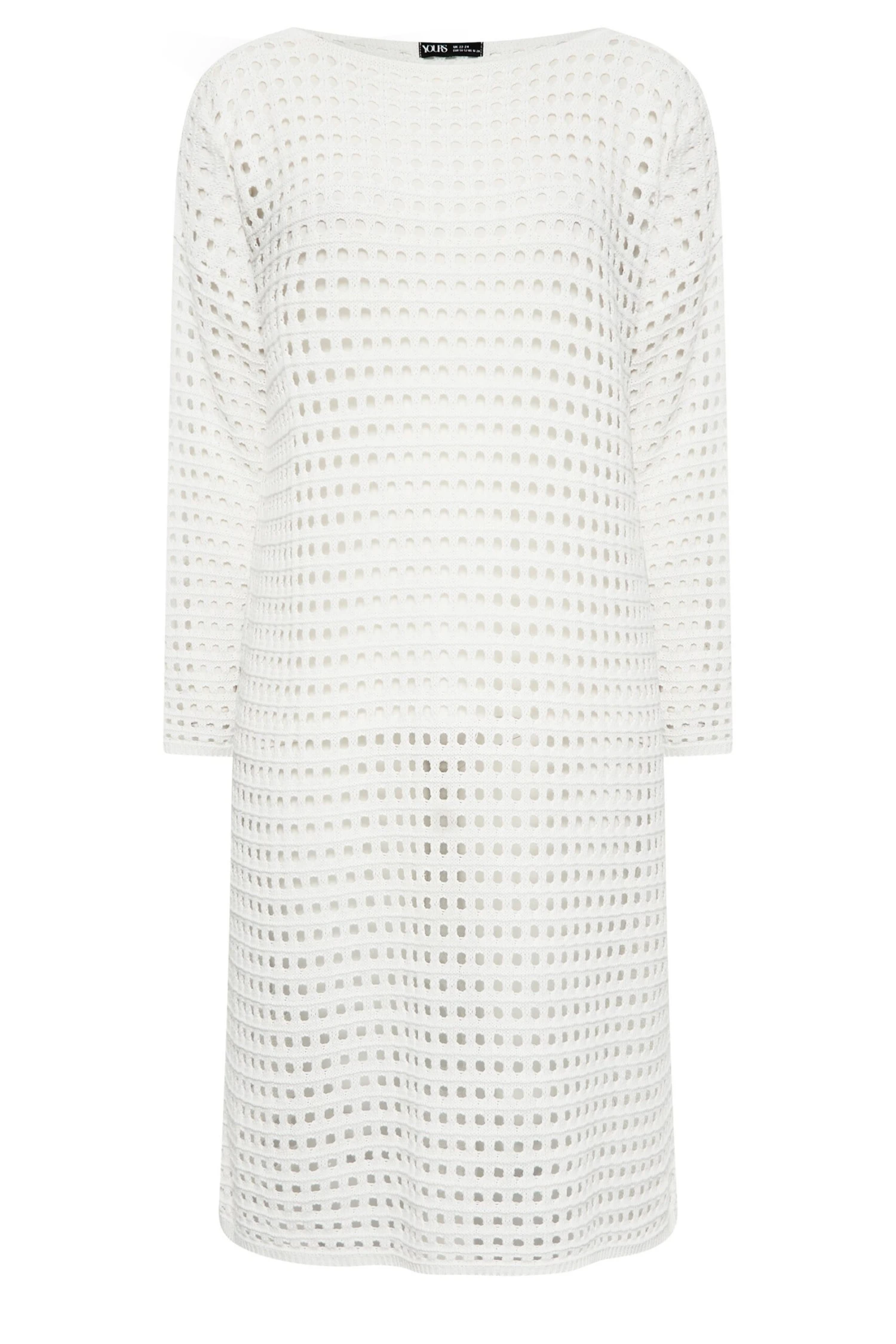 YOURS Curve White Crochet Midaxi Dress - Image 5