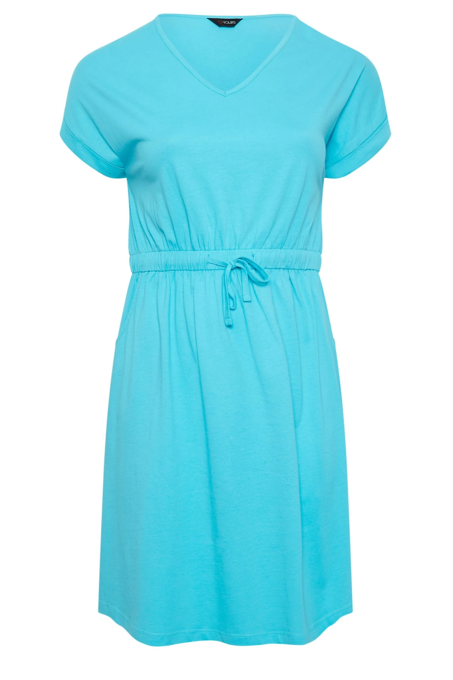 YOURS Curve Blue Cotton T-Shirt Dress - Image 5