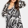 YOURS LONDON Curve Black Zebra Print Boyfriend Shirt