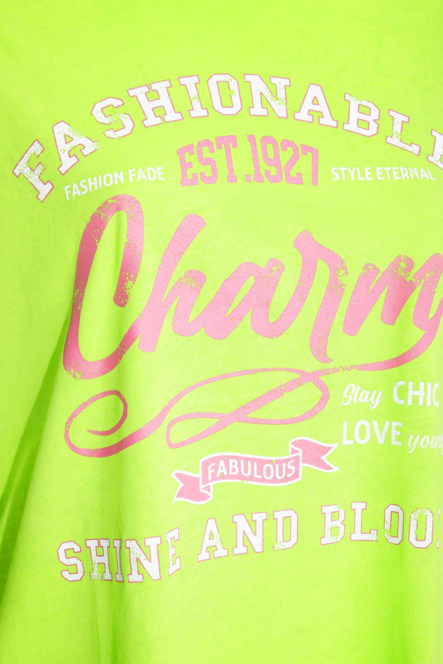 YOURS Curve Green 'Charm' Slogan Printed T-Shirt - Image 4