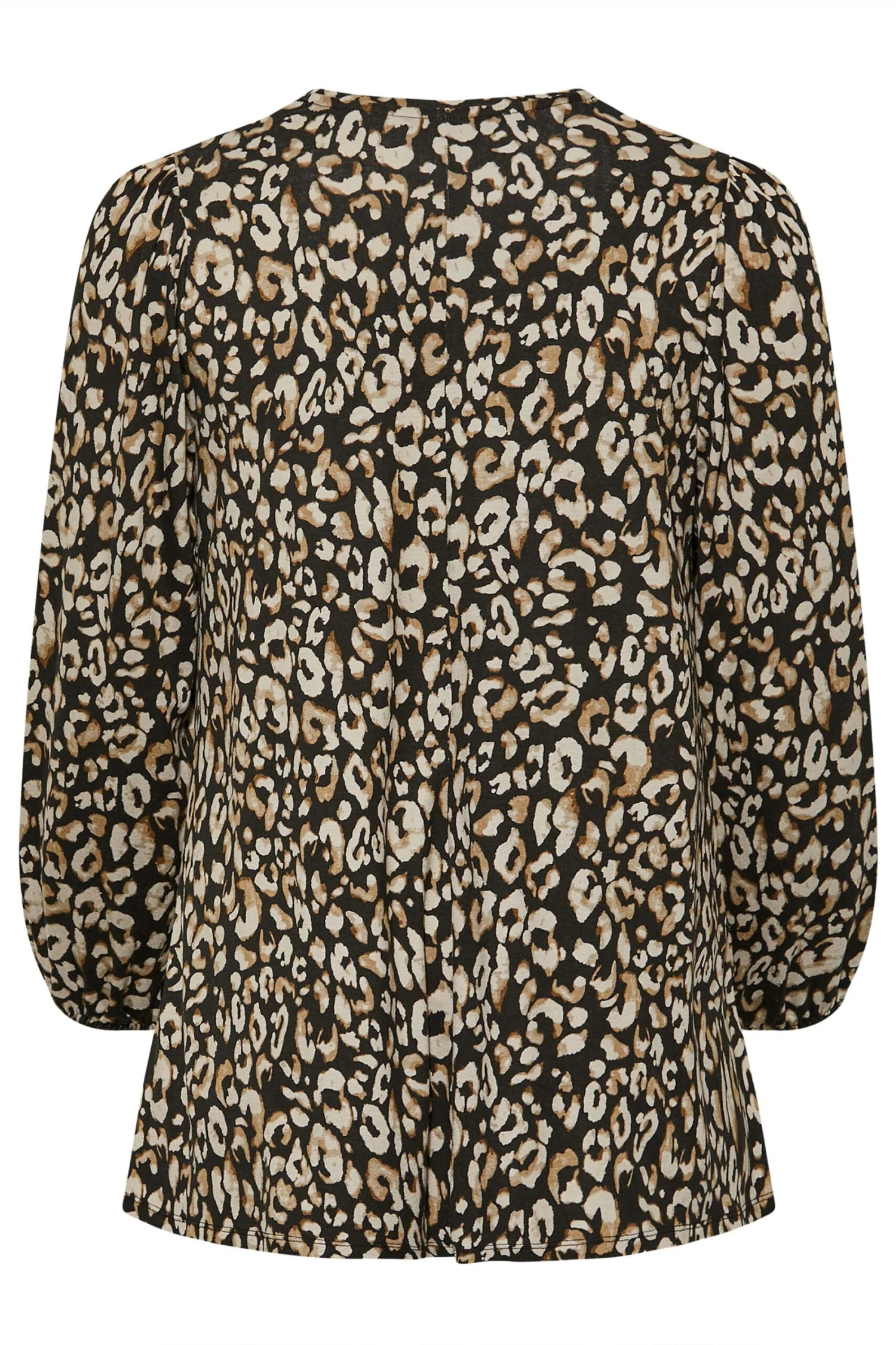 YOURS Curve Black Leopard Print Pleat Front Top - Image 6