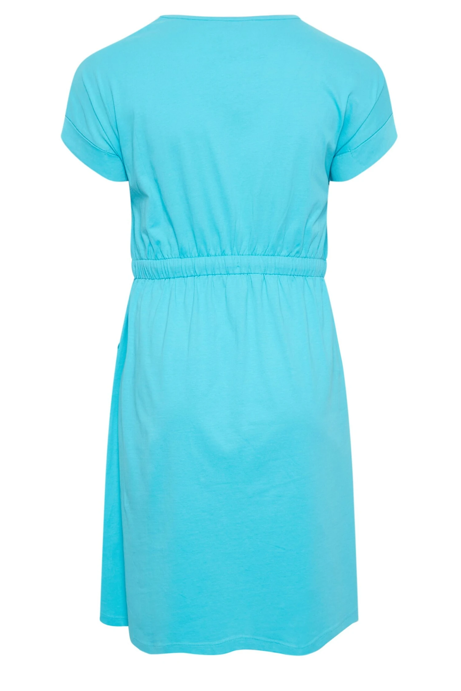 YOURS Curve Blue Cotton T-Shirt Dress - Image 6