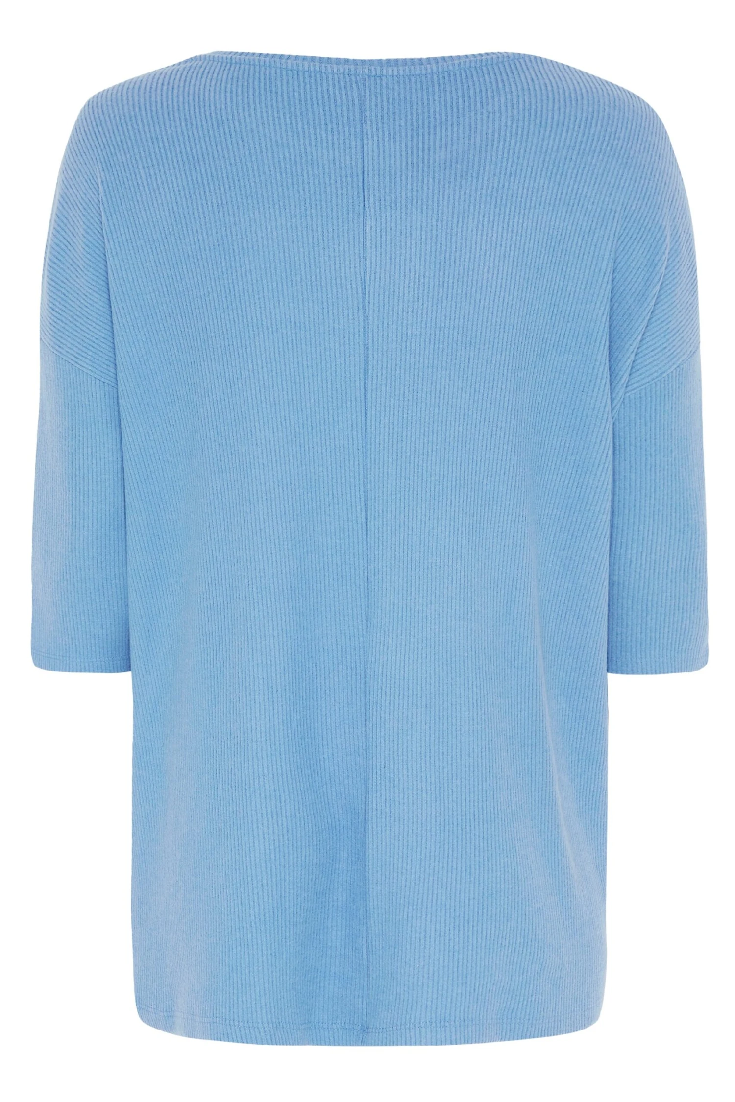 YOURS Curve Light Blue Long Sleeve Button Soft Touch Top - Image 6