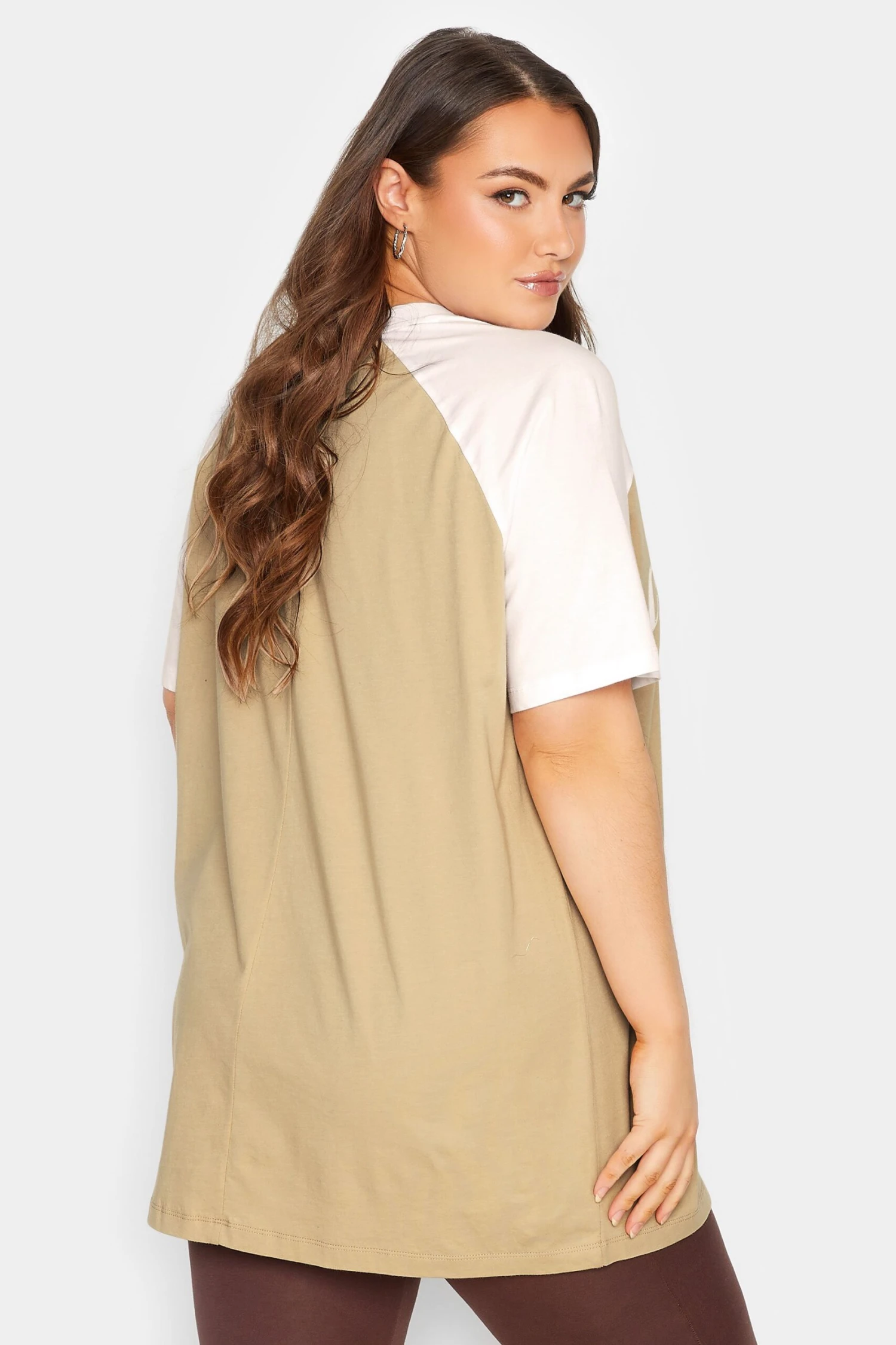 YOURS Curve Beige Brown 'California' Print T-Shirt - Image 2