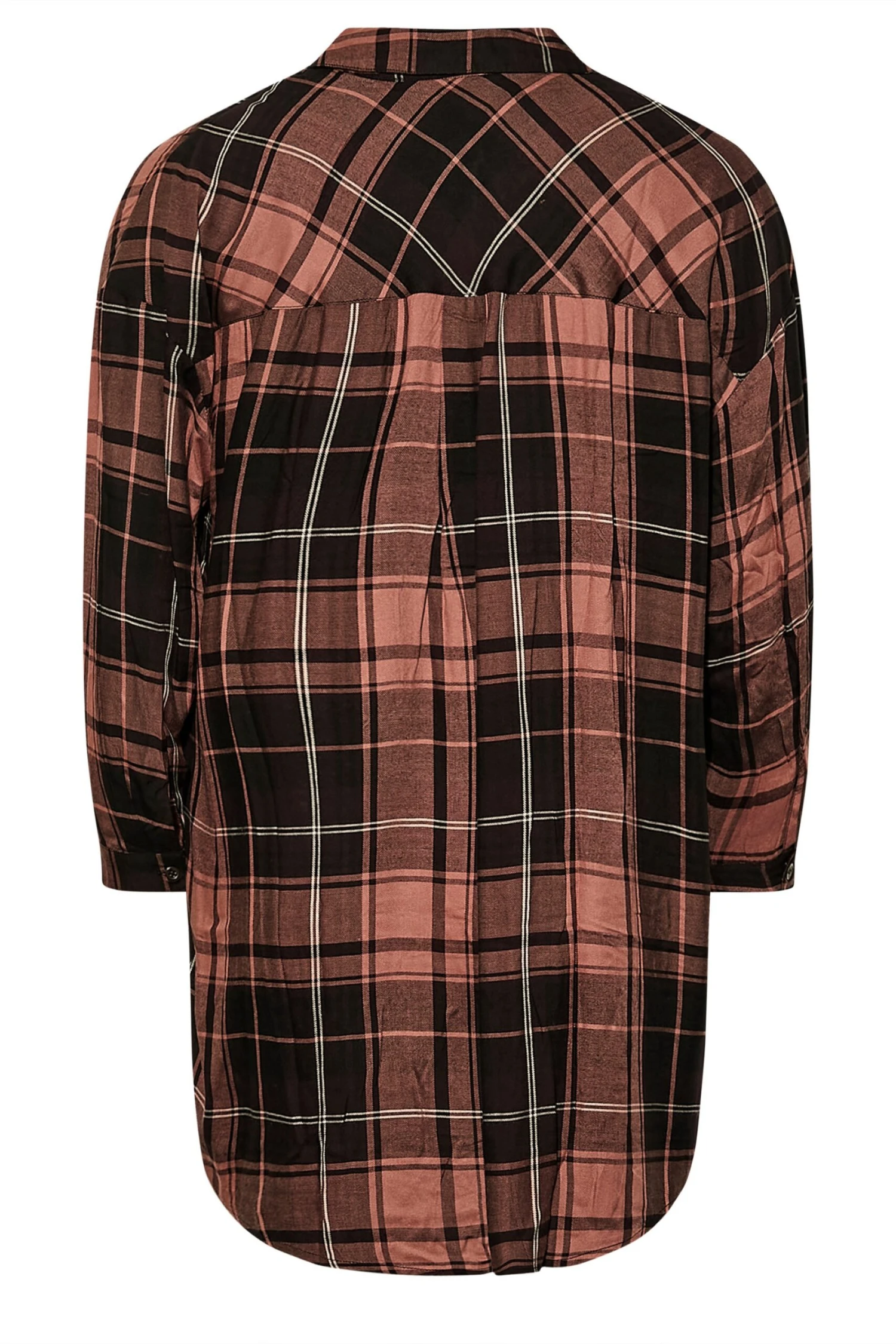 YOURS Curve Pink Check Button Through Shirt - Image 6